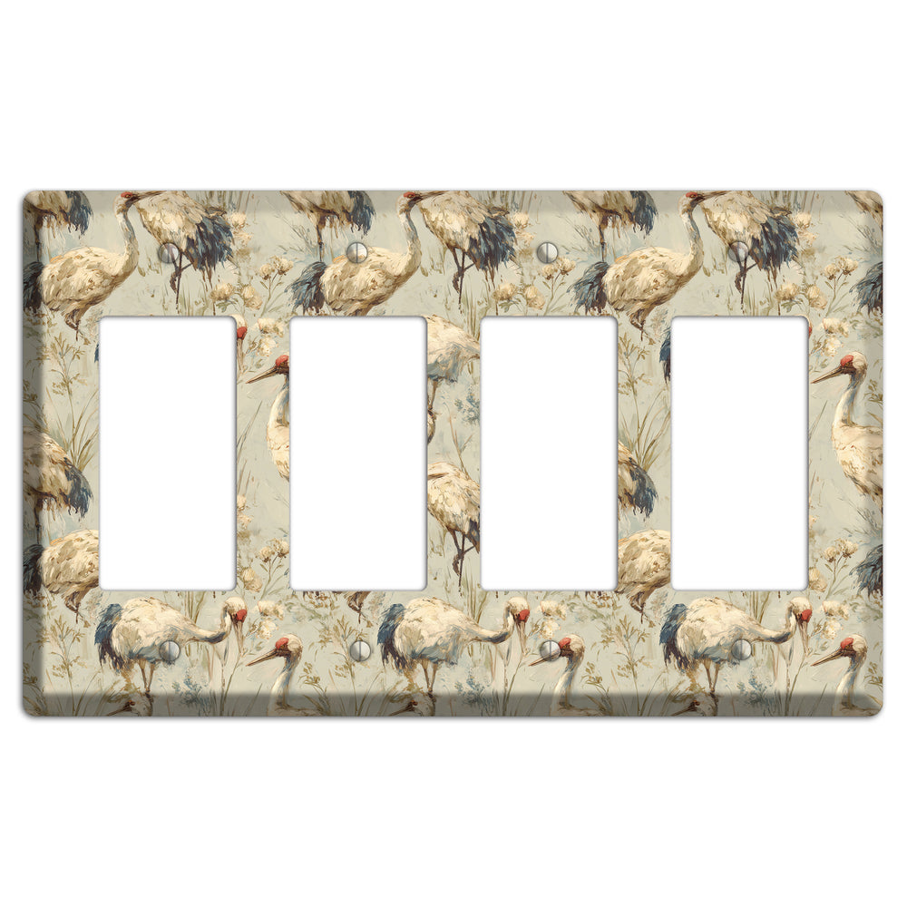 Driftwood Crane Marsh 4 Rocker Wallplate