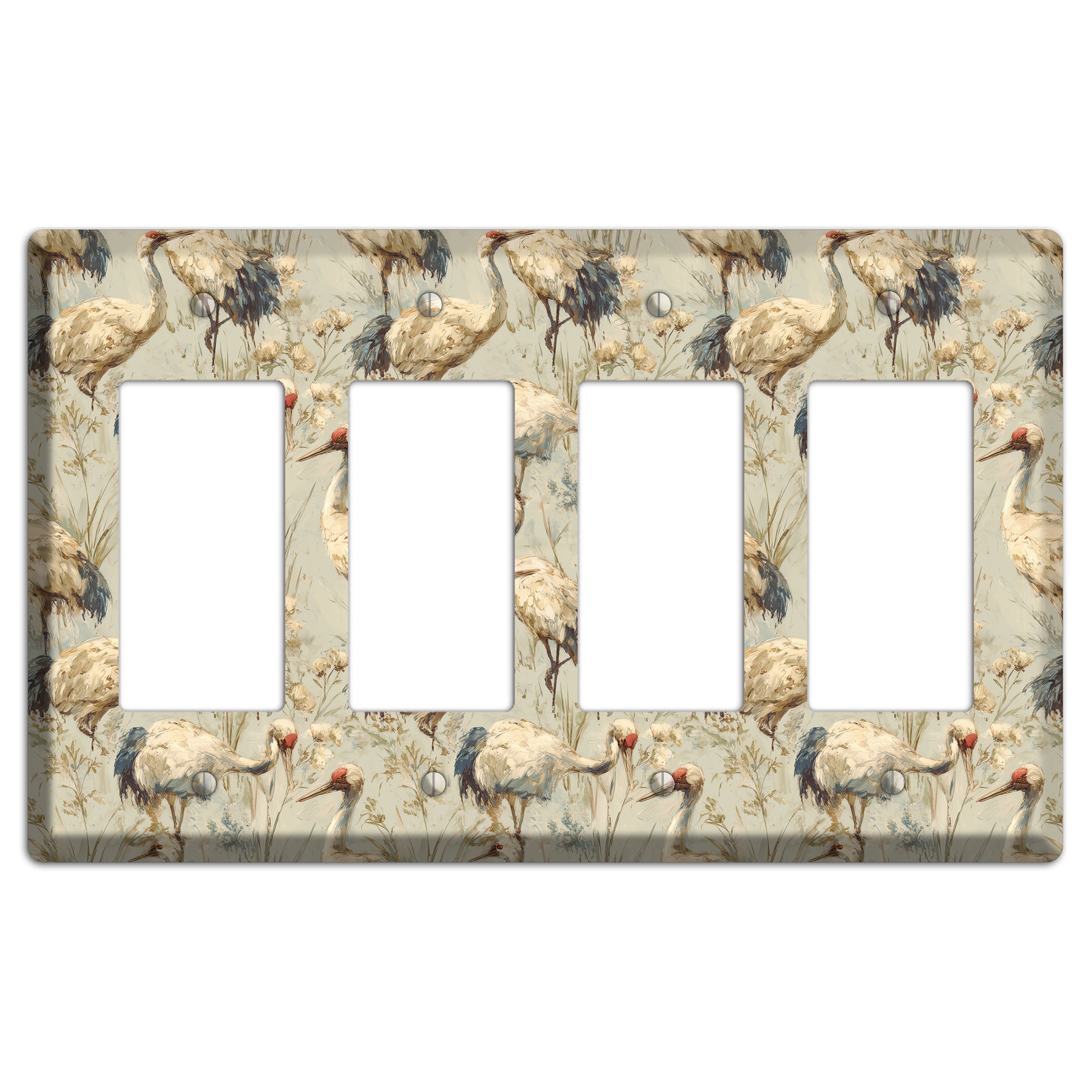 Driftwood Crane Marsh 4 Rocker Wallplate