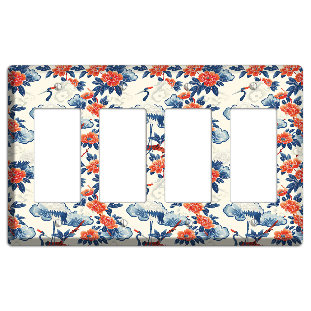 Peony & Crane Fete 4 Rocker Wallplate