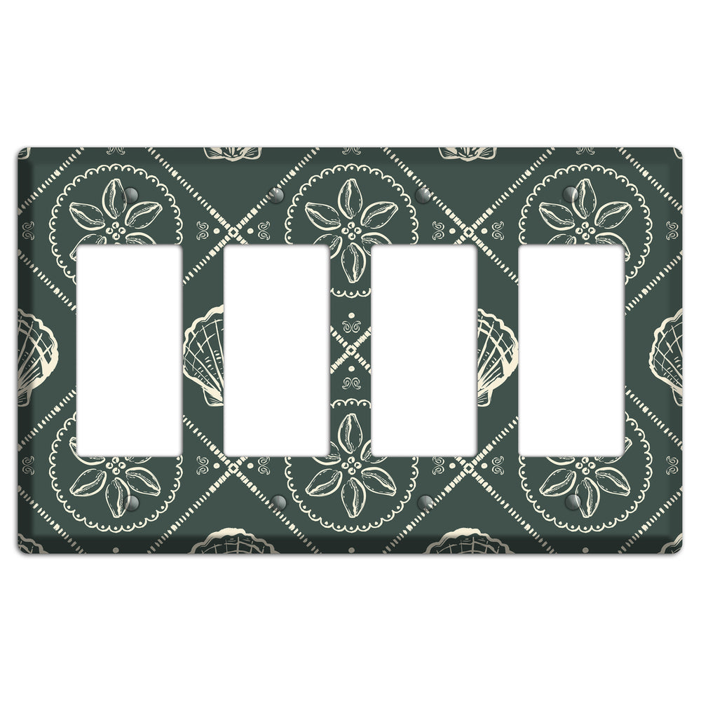 Slate Cowrie Medallion 4 Rocker Wallplate