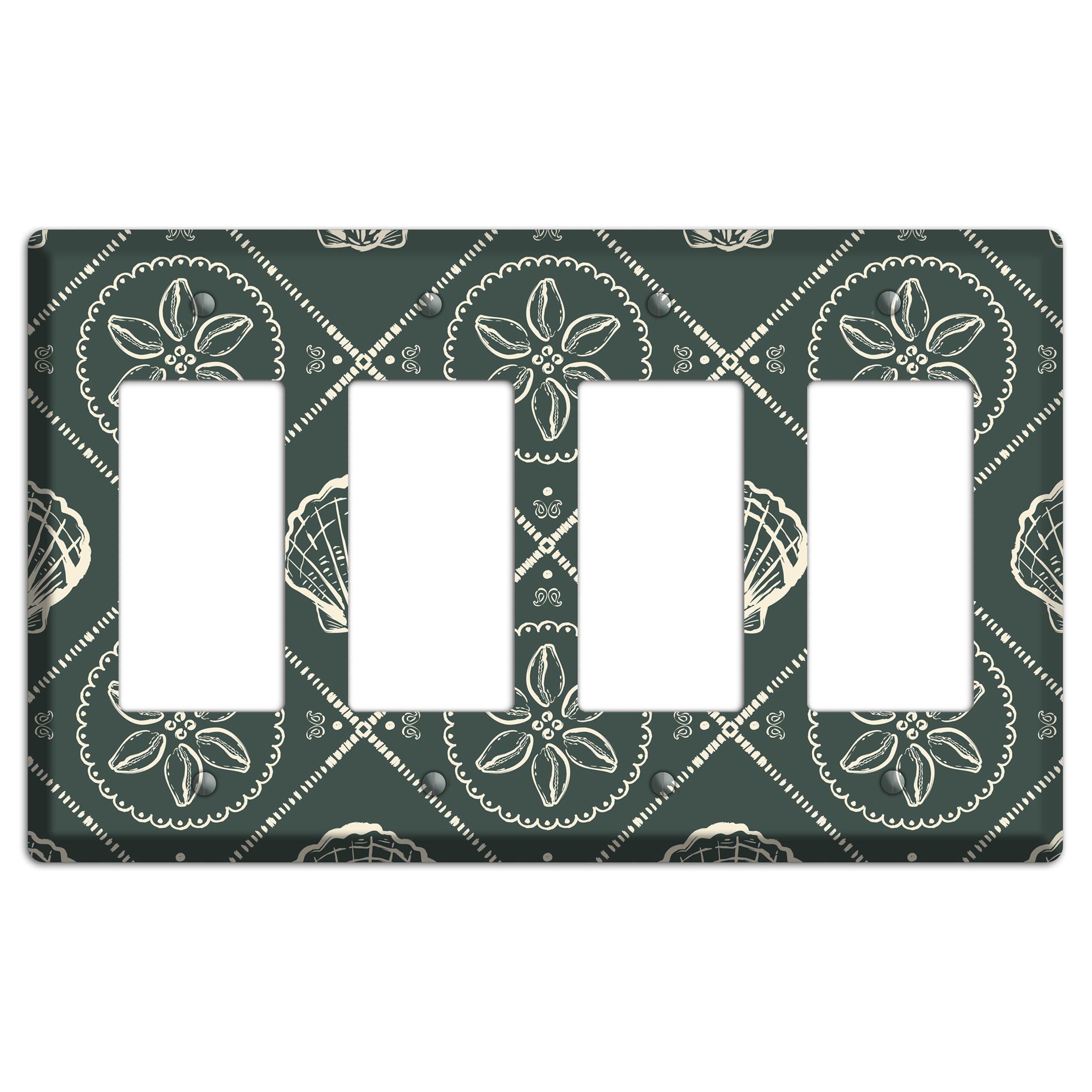 Slate Cowrie Medallion 4 Rocker Wallplate