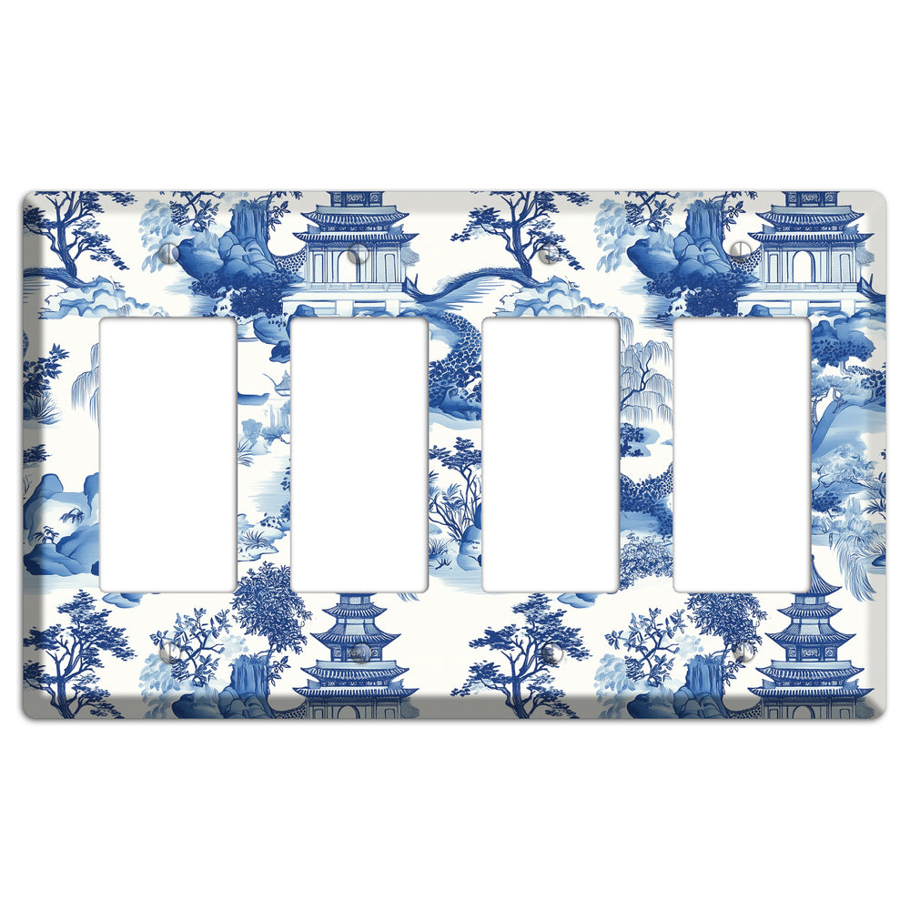 Willow & Pagoda 4 Rocker Wallplate