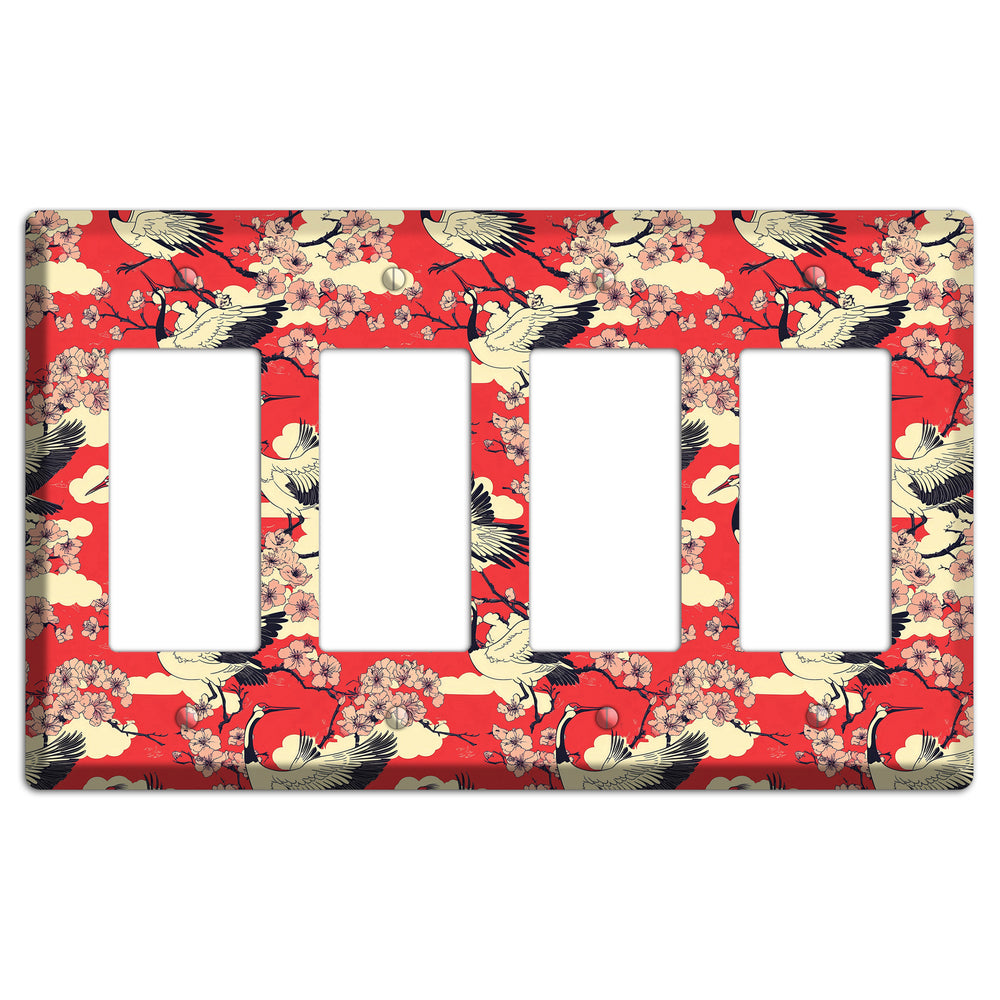 Crimson Blossom Ascent 4 Rocker Wallplate