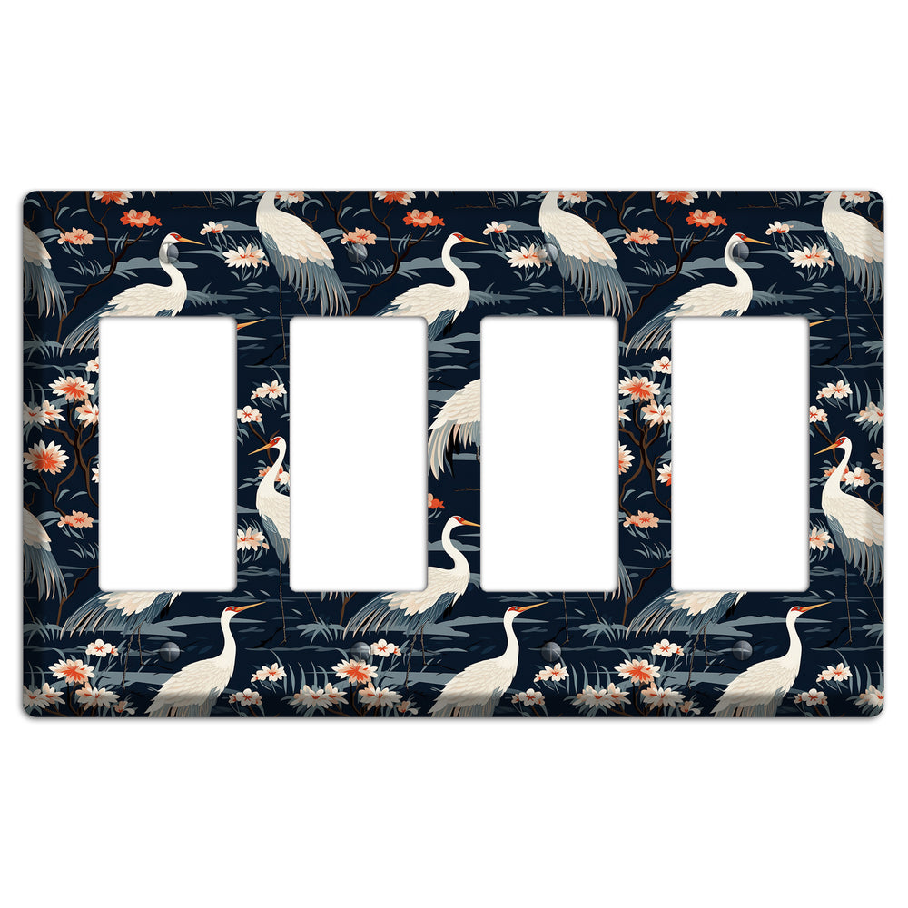 Navy Heron Nocturne 4 Rocker Wallplate