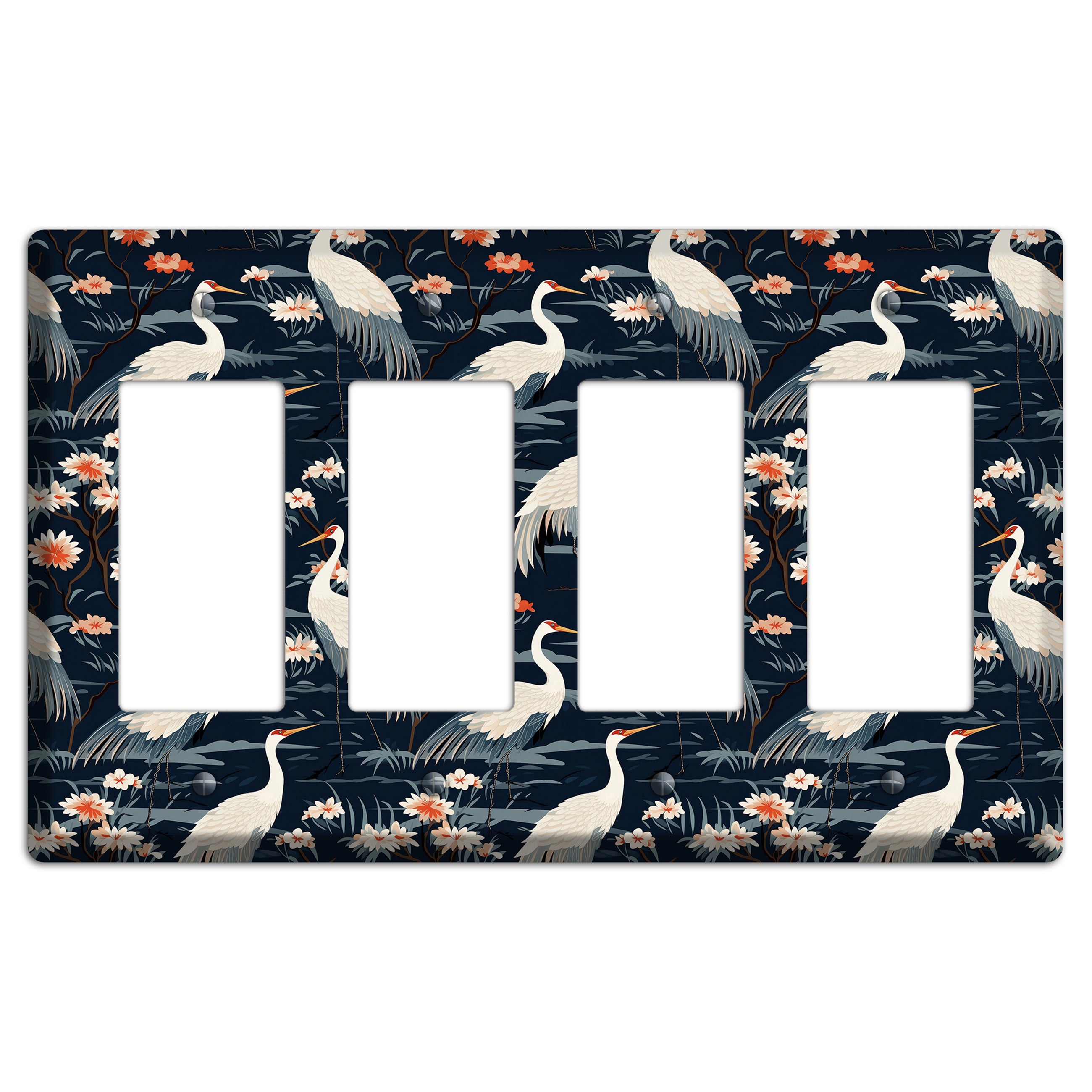 Navy Heron Nocturne 4 Rocker Wallplate