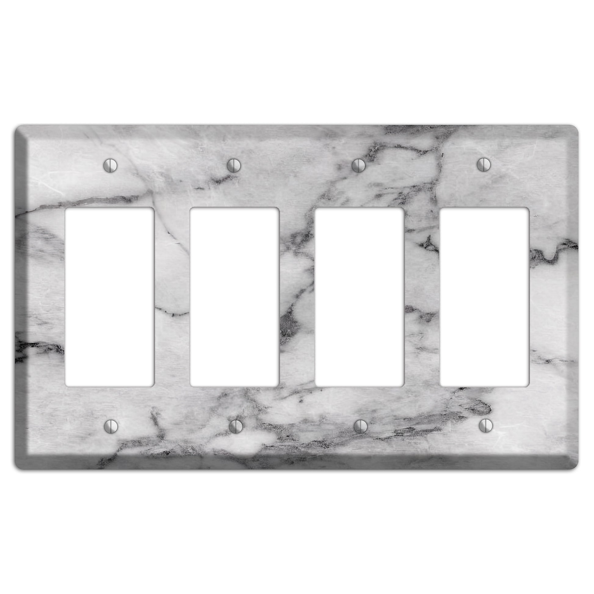 Gray and White Marble 4 Rocker Wallplate