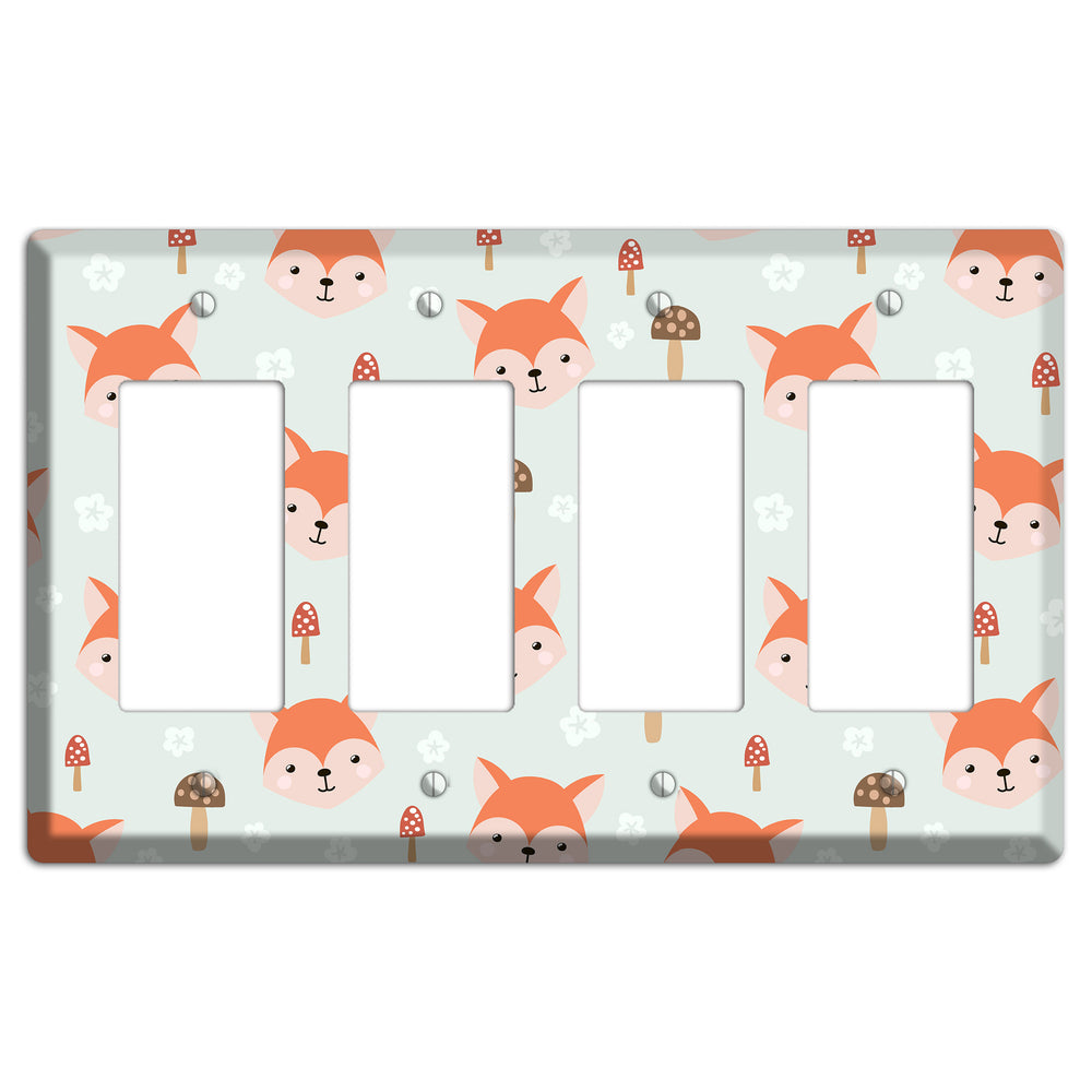 Fox & Fungi Friends 4 Rocker Wallplate