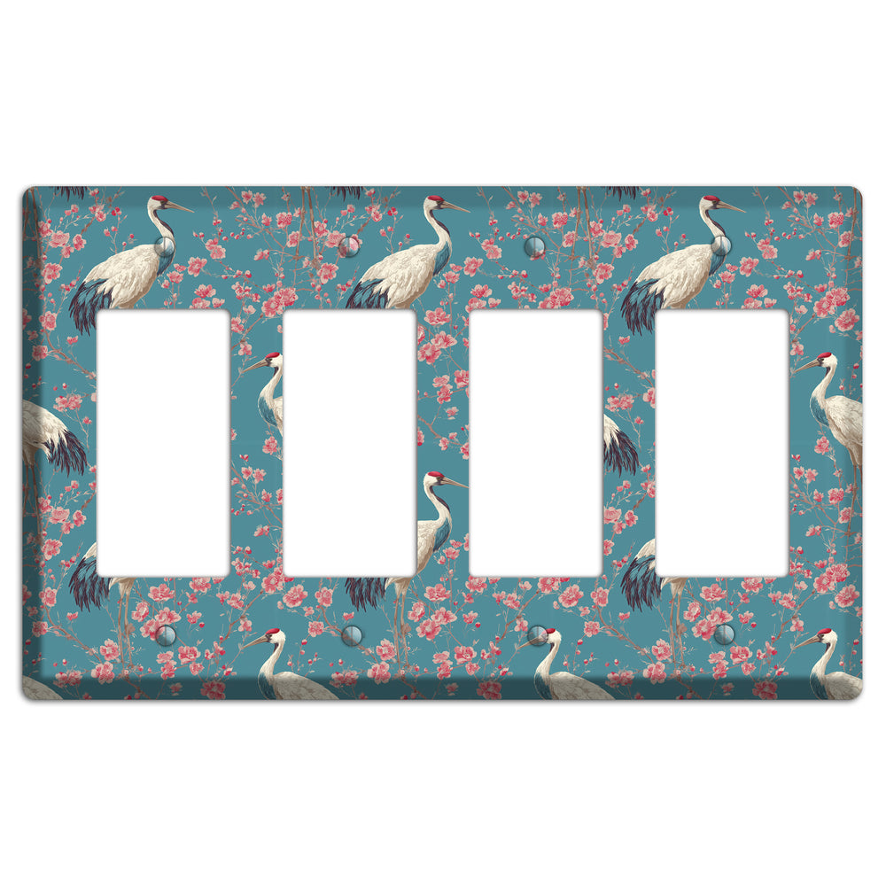 Azure Blossom Vigil 4 Rocker Wallplate