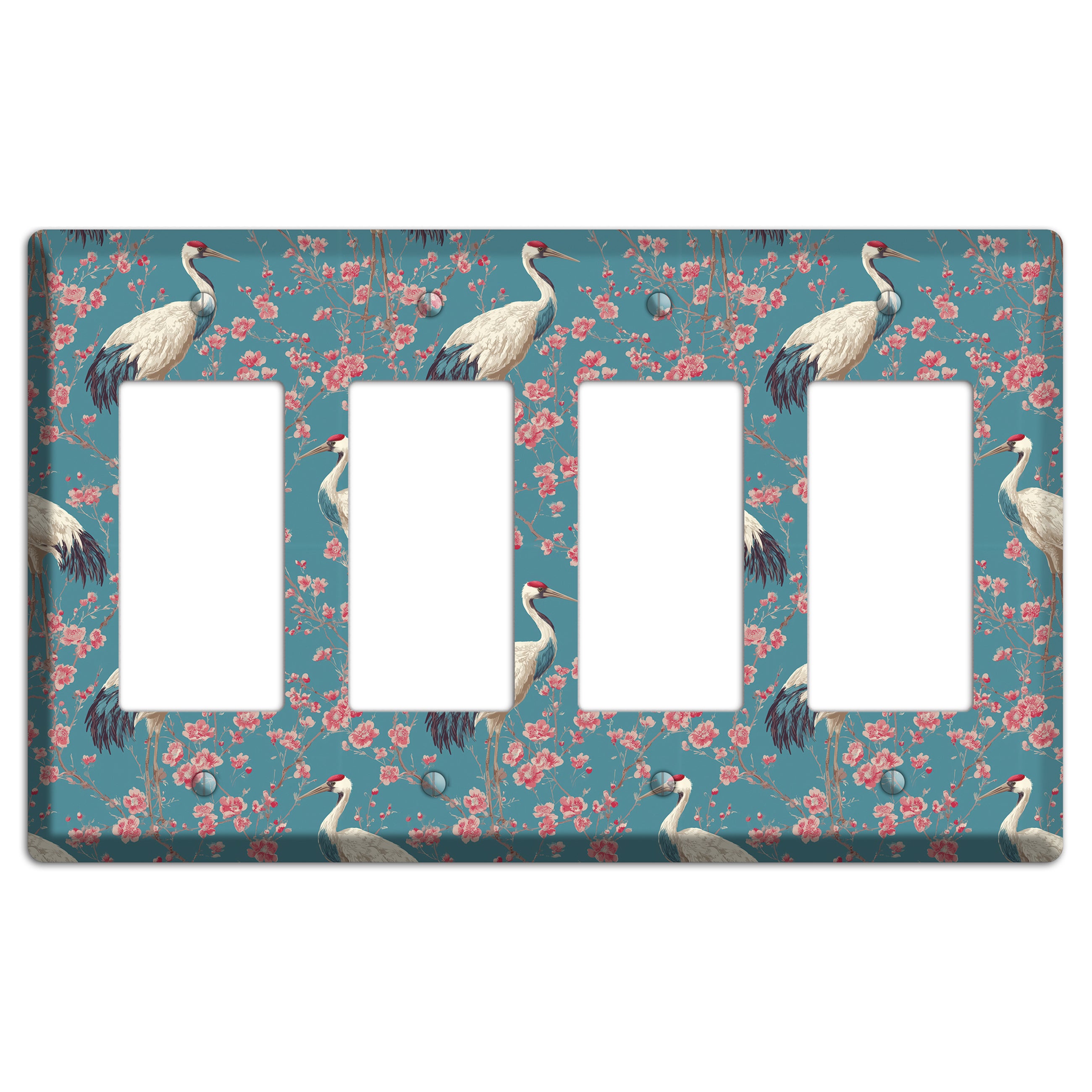 Azure Blossom Vigil 4 Rocker Wallplate