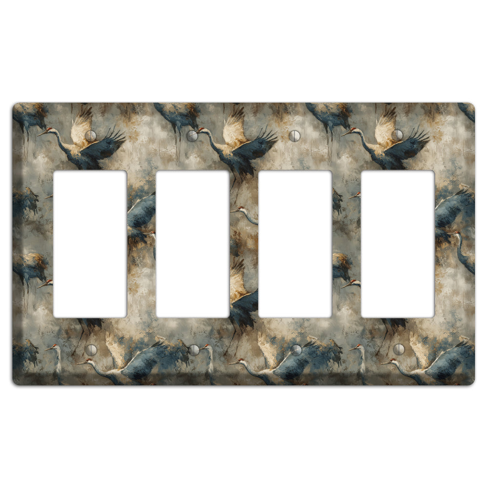 Slate Crane Migration 4 Rocker Wallplate