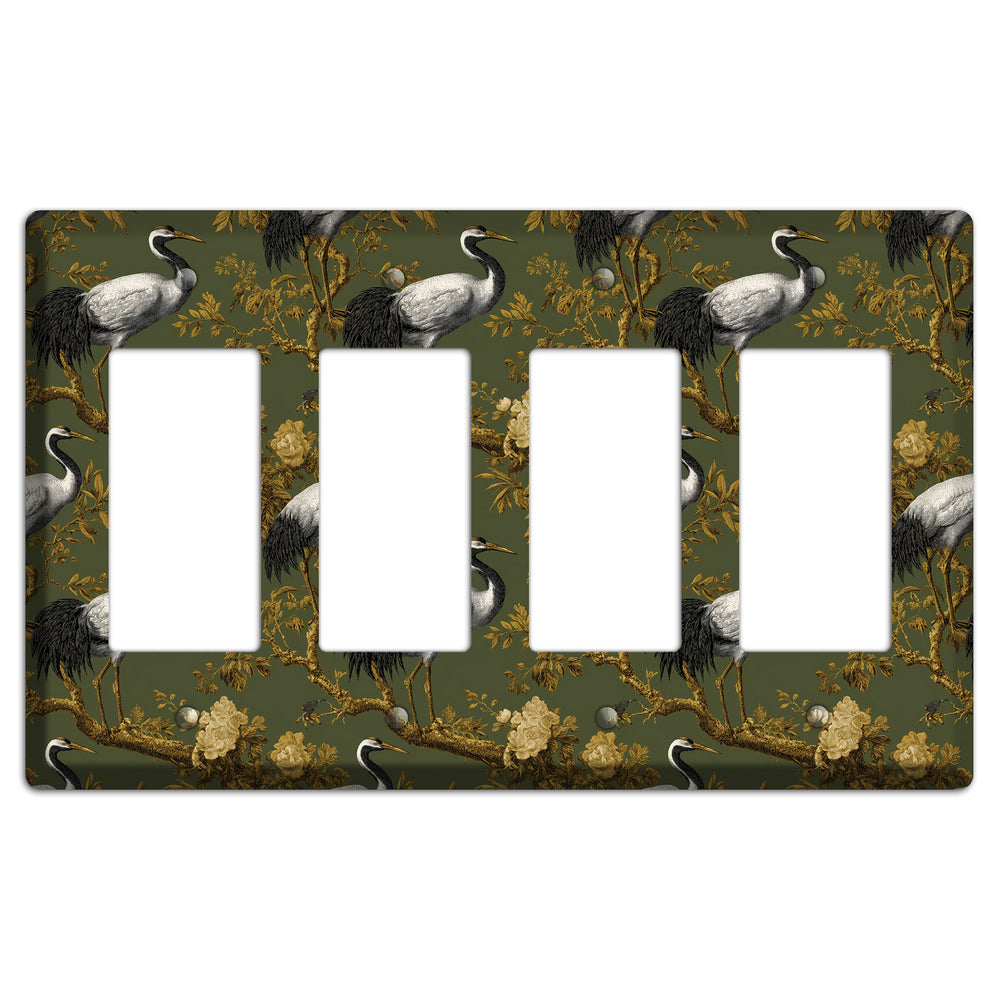 Olive Toile Sanctuary 4 Rocker Wallplate
