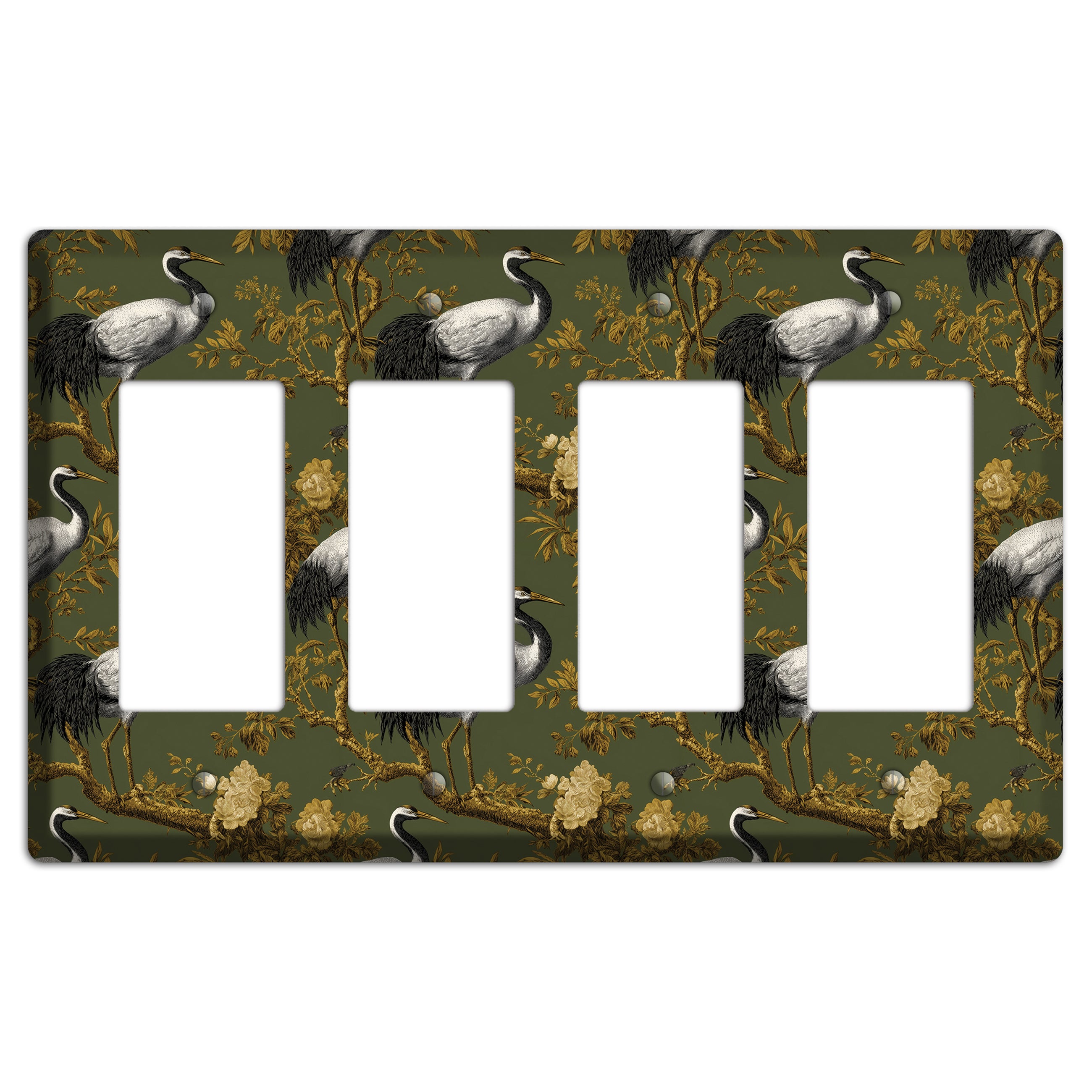 Olive Toile Sanctuary 4 Rocker Wallplate