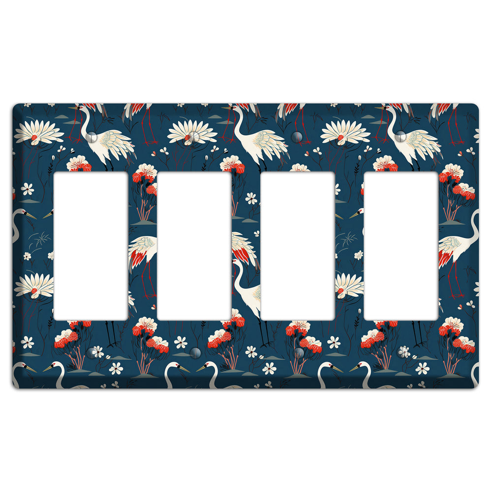 Sapphire Crane Meadow 4 Rocker Wallplate