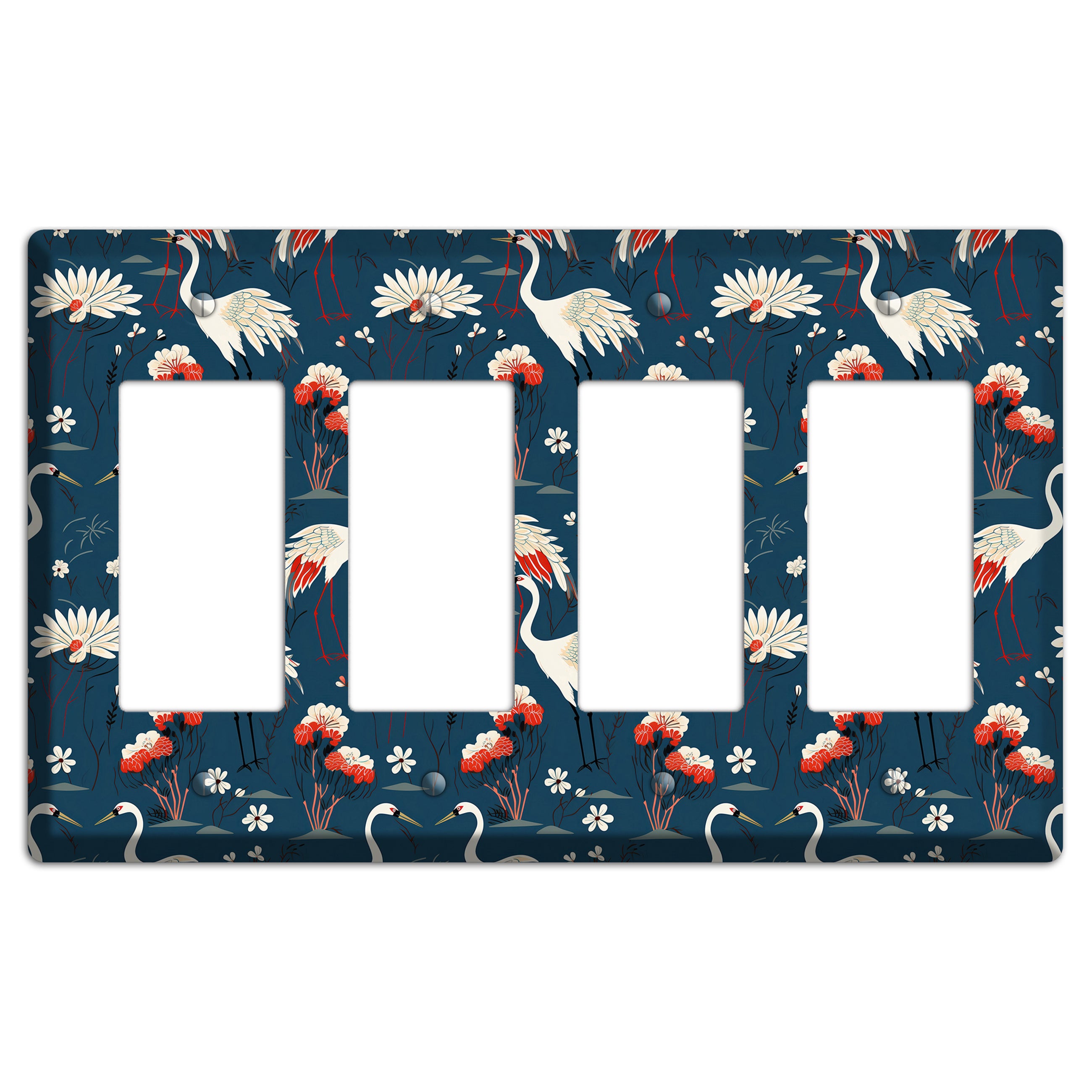Sapphire Crane Meadow 4 Rocker Wallplate