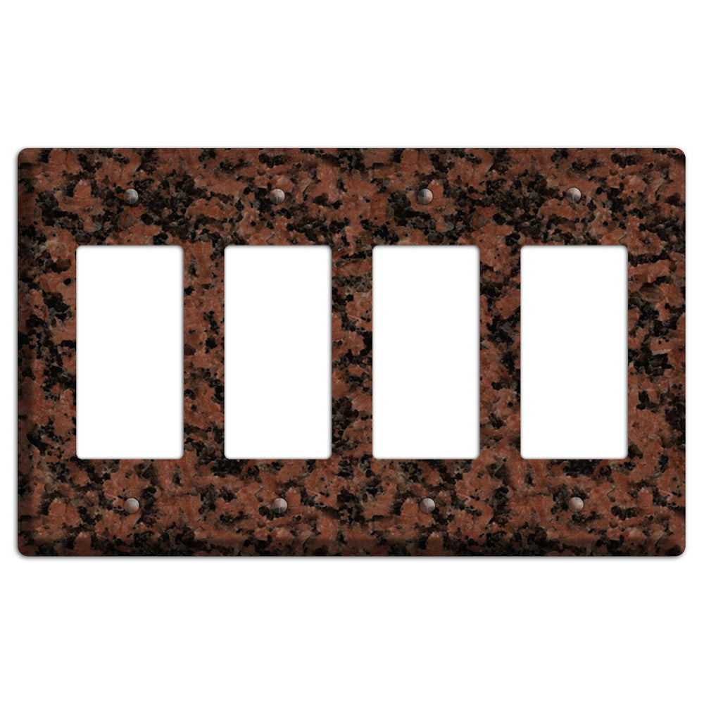 New Imperial Red Granite 4 Rocker Wallplate