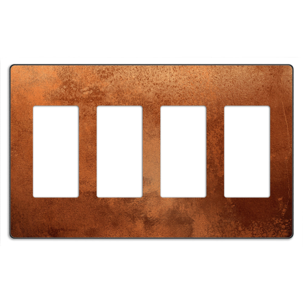 Screwless Copper 4 Rocker Wallplate
