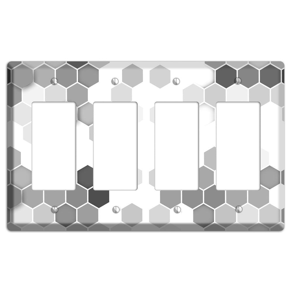 Monochrome Hexagon Tiling 4 Rocker Wallplate