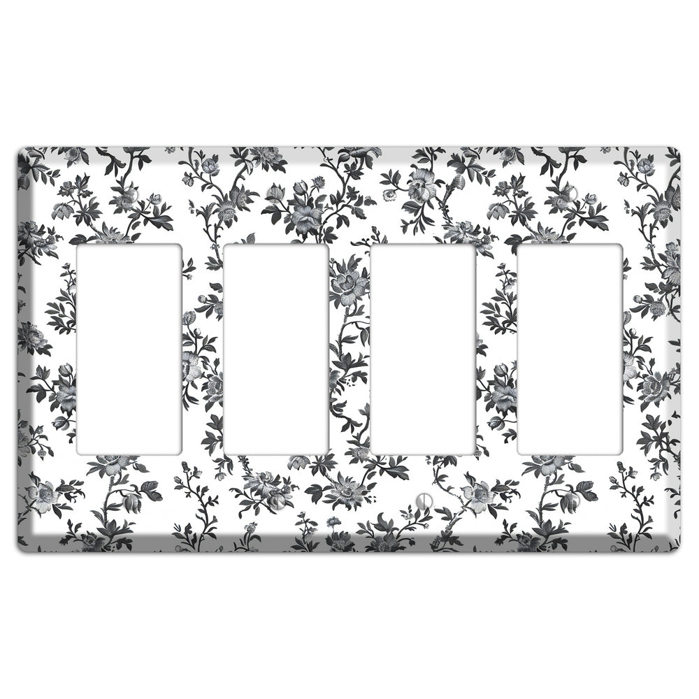 Ink & Ivory Trellis 4 Rocker Wallplate