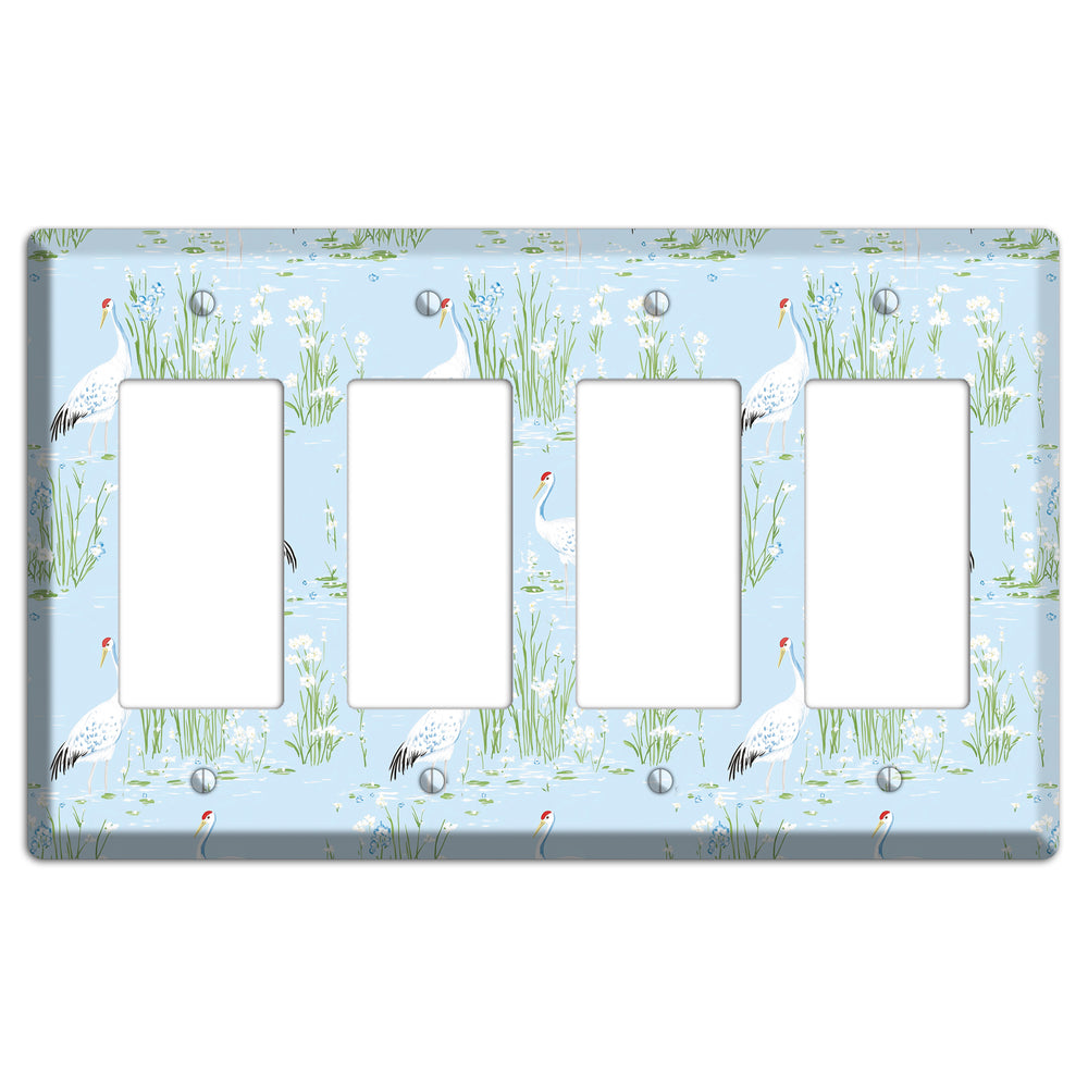 Azure Crane Sanctuary 4 Rocker Wallplate