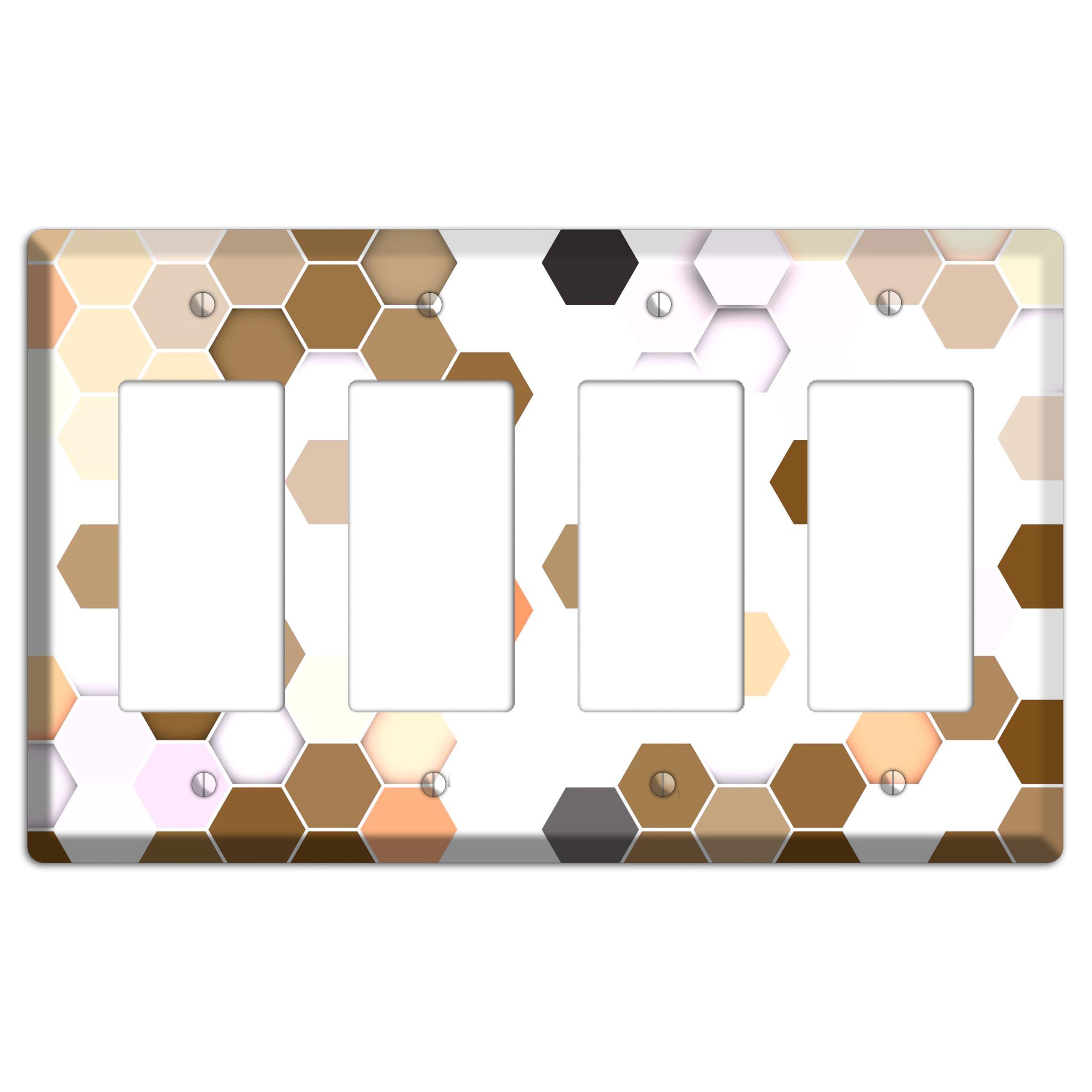Hex Grid – Sunset Terracotta 4 Rocker Wallplate
