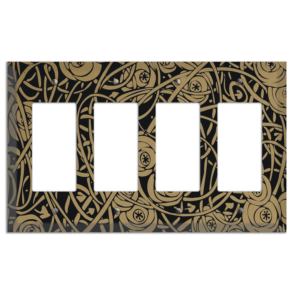 Tower Gold Vine Eyes 4 Rocker Wallplate