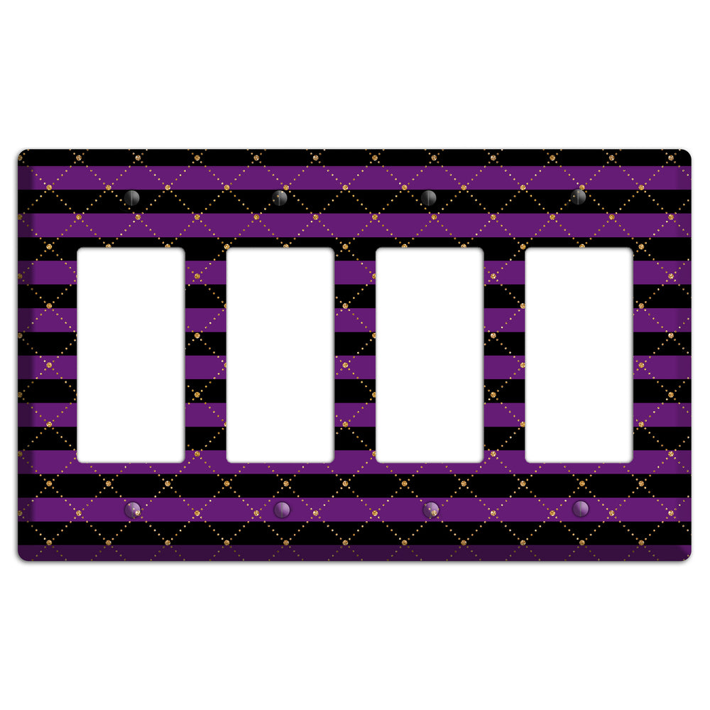 Striped Harlequin Glow 4 Rocker Wallplate