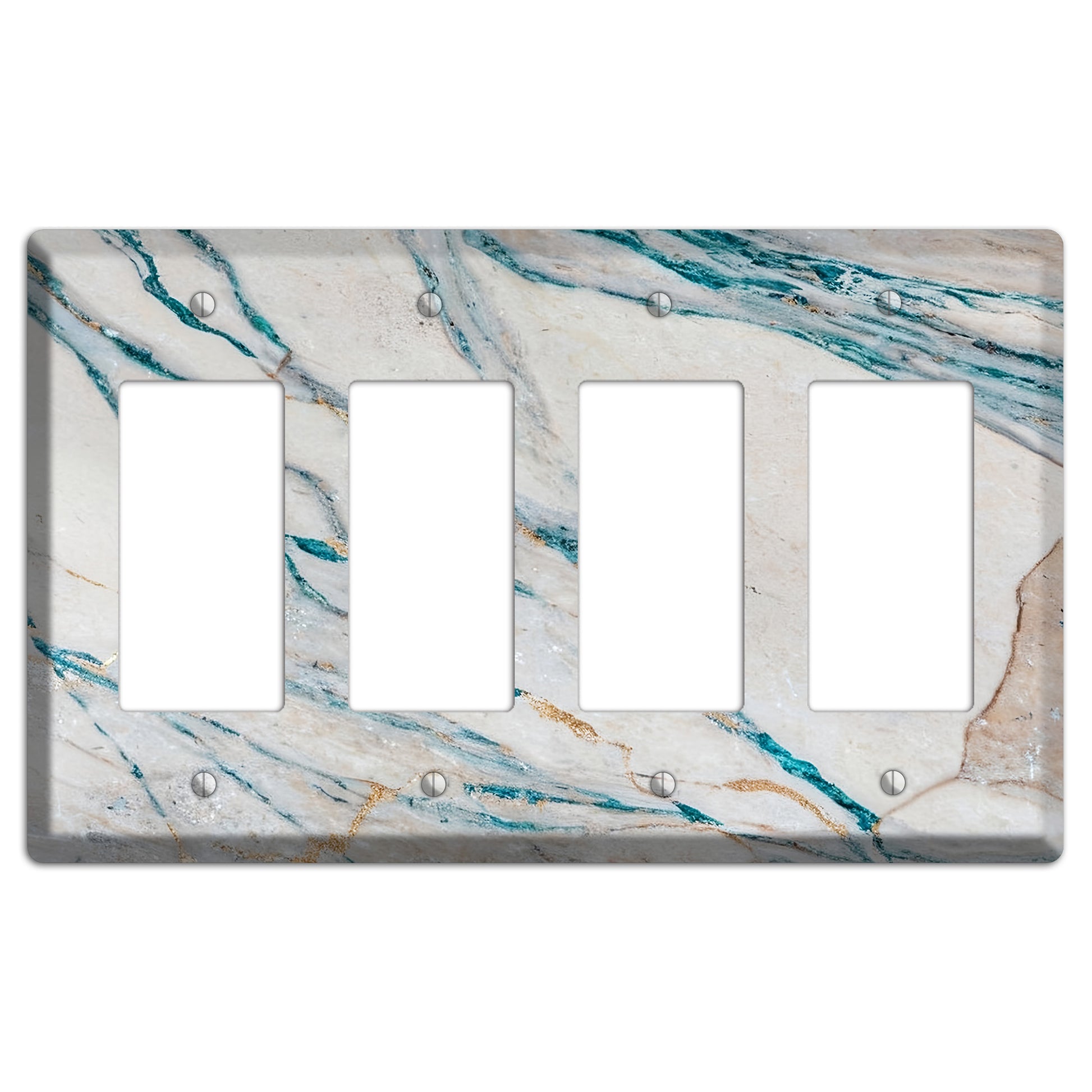 Bondi Blue Marble 4 Rocker Wallplate