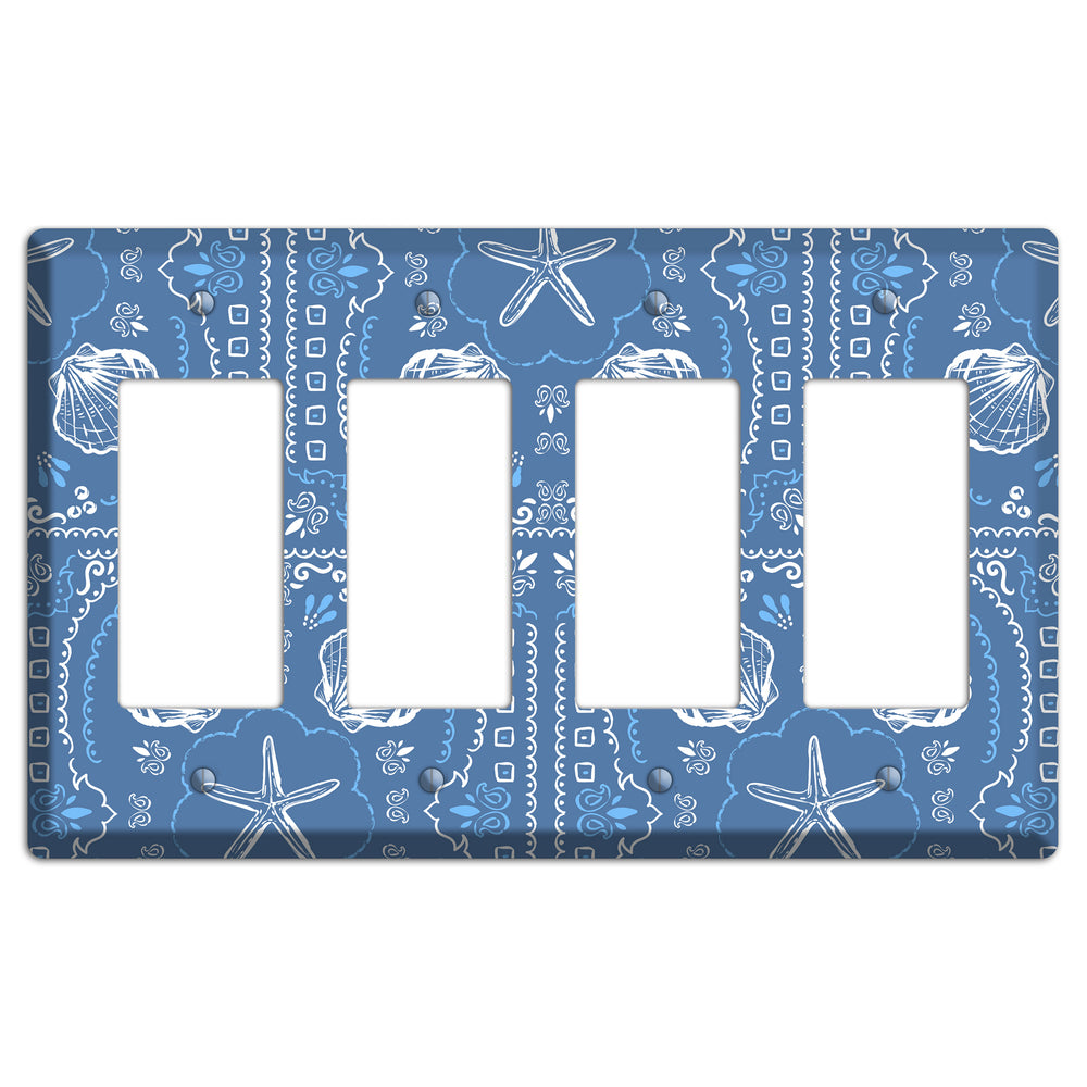 Cerulean Bandana Shore 4 Rocker Wallplate