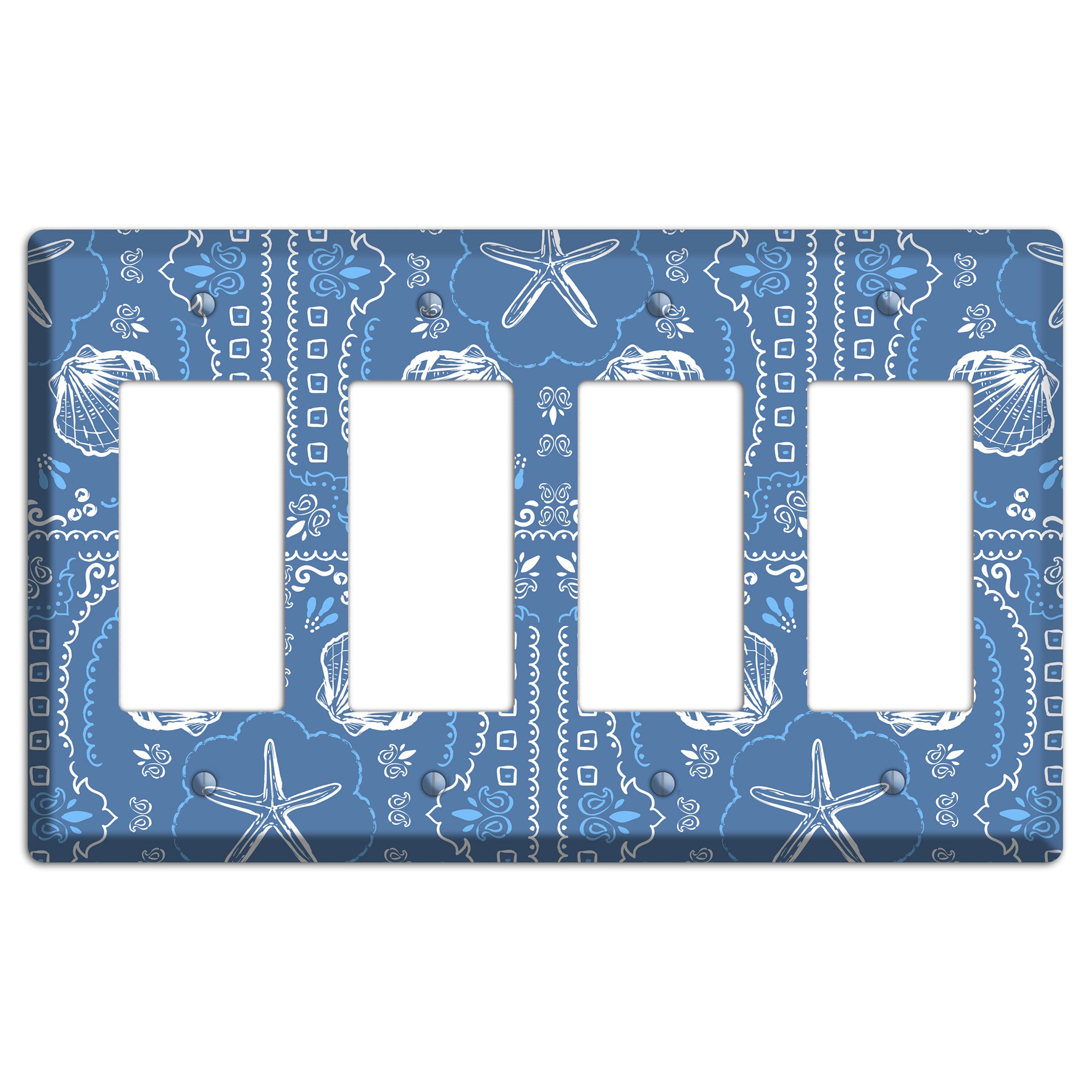 Cerulean Bandana Shore 4 Rocker Wallplate