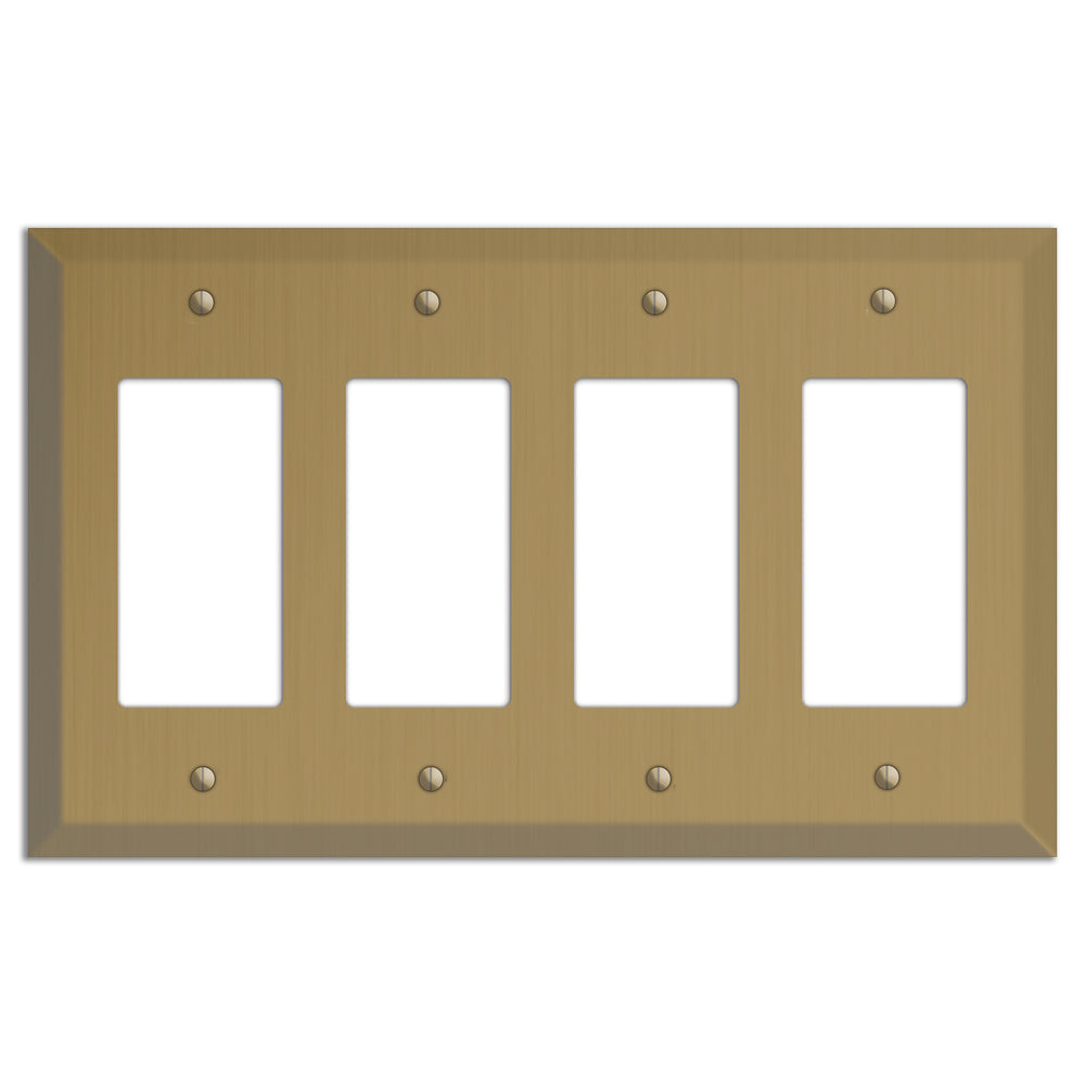 Tower Gold Hand Rubbed Four rocker Switchplate