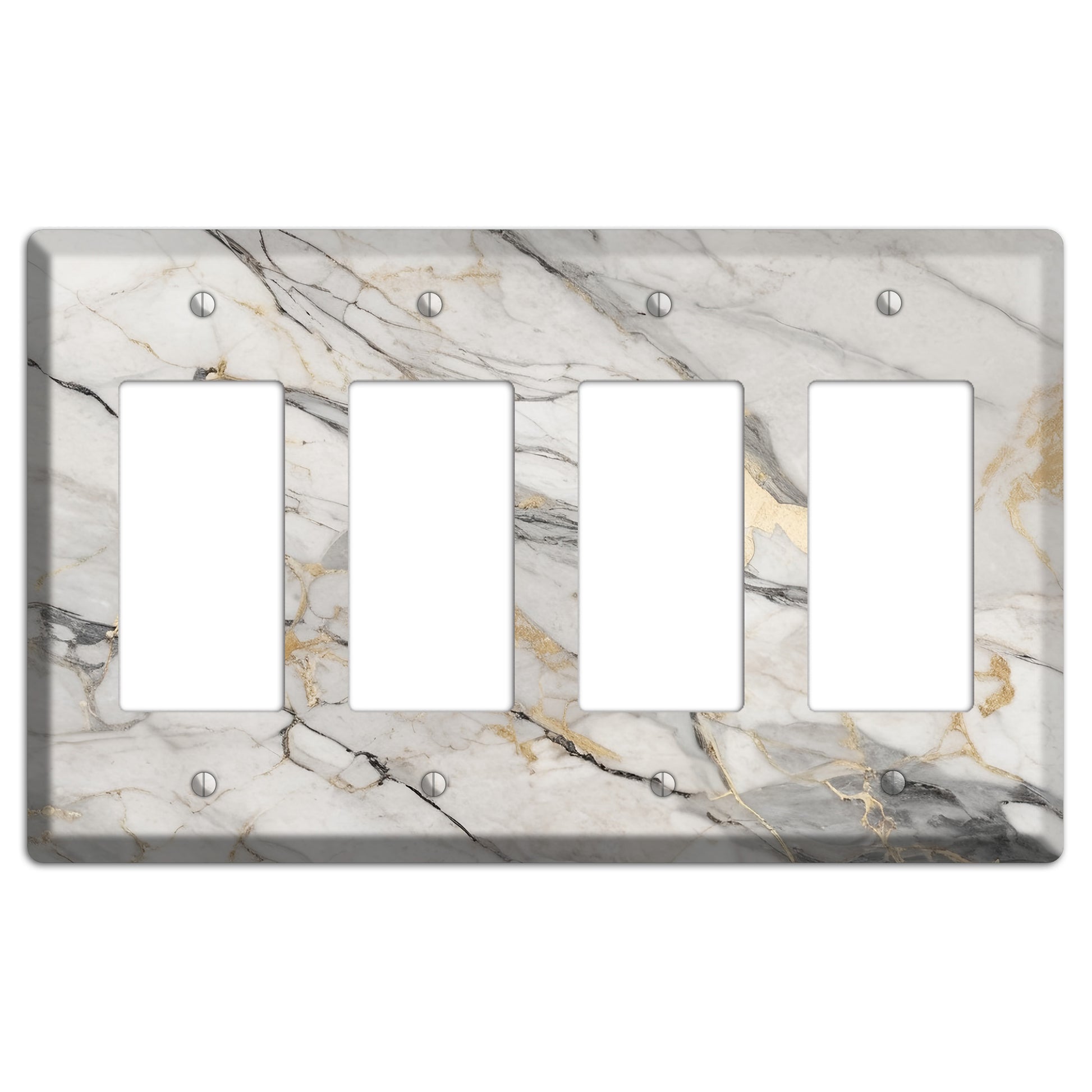 Roman Coffee Marble 4 Rocker Wallplate