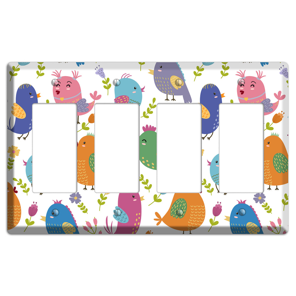 Jungle Chorus (White) 4 Rocker Wallplate