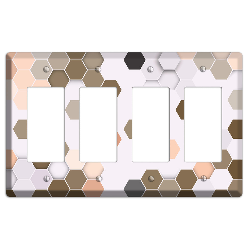 Clay & Terracotta Geometric Tiling 4 Rocker Wallplate