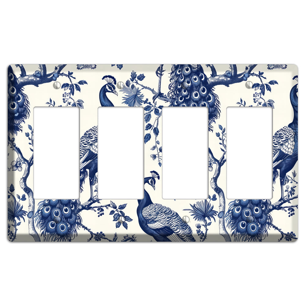 Peacock & Bough 4 Rocker Wallplate