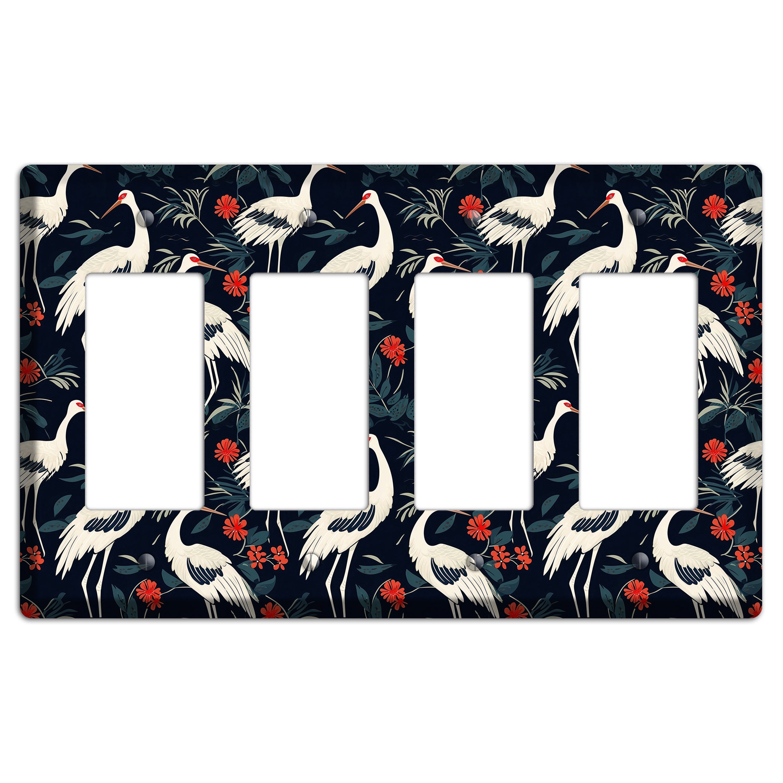 Midnight Plume Garden 4 Rocker Wallplate
