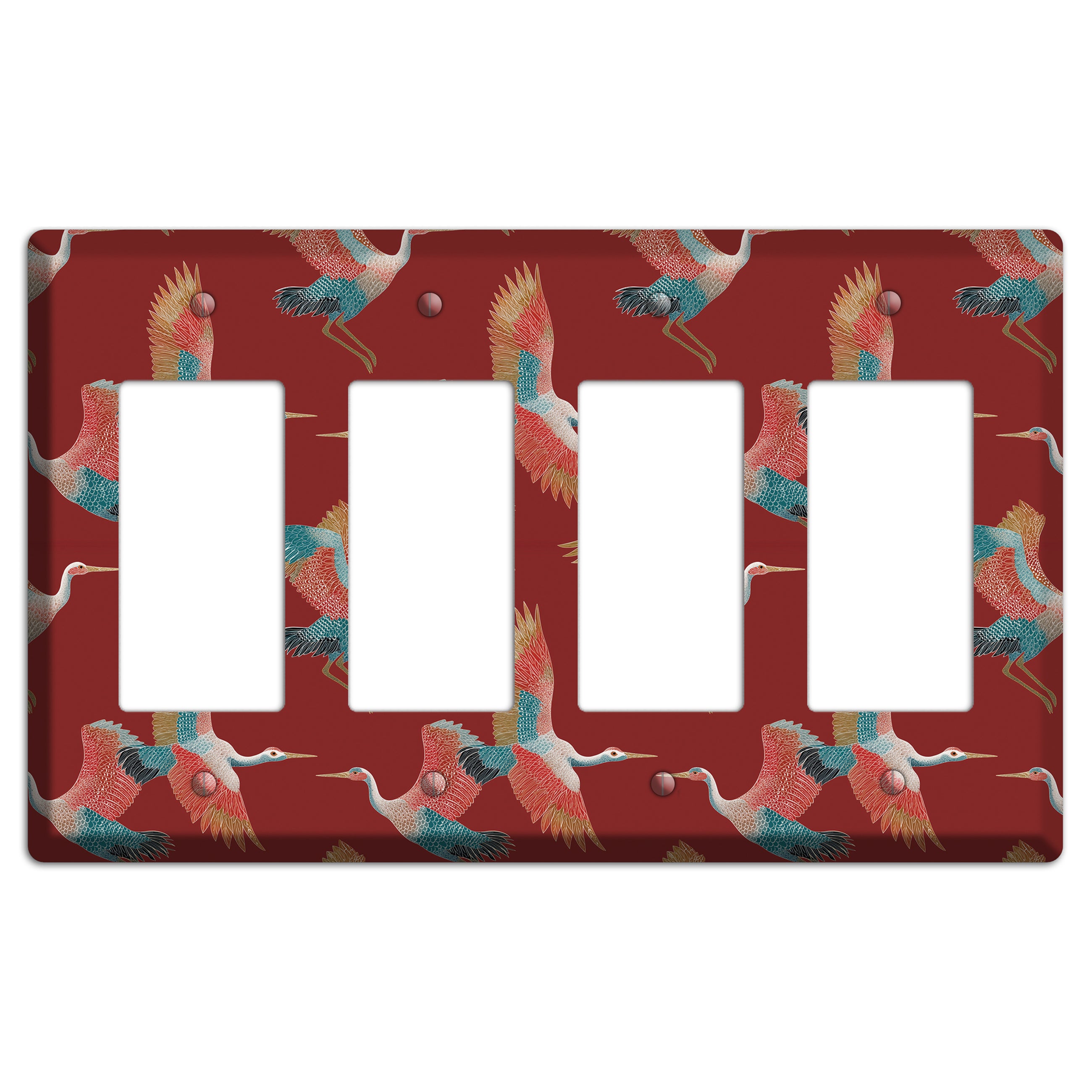 Crimson Heron Dance 4 Rocker Wallplate