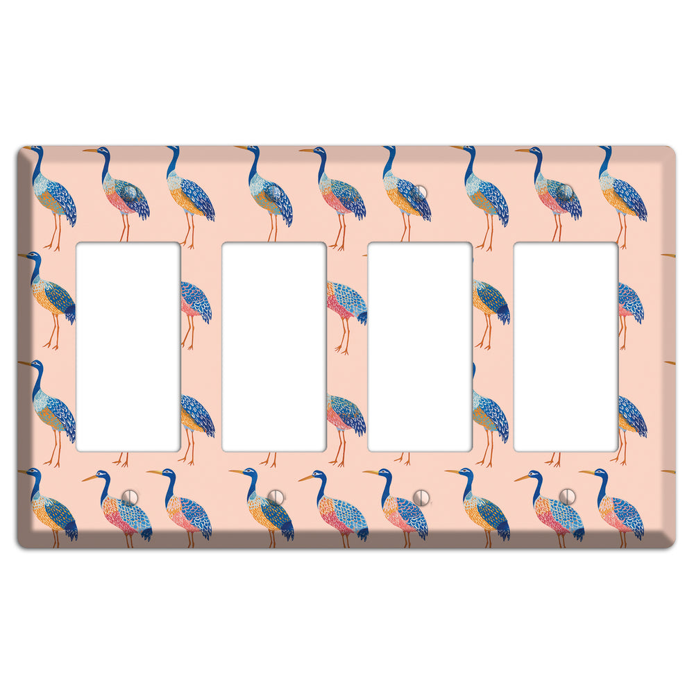 Blush Heron Parade 4 Rocker Wallplate