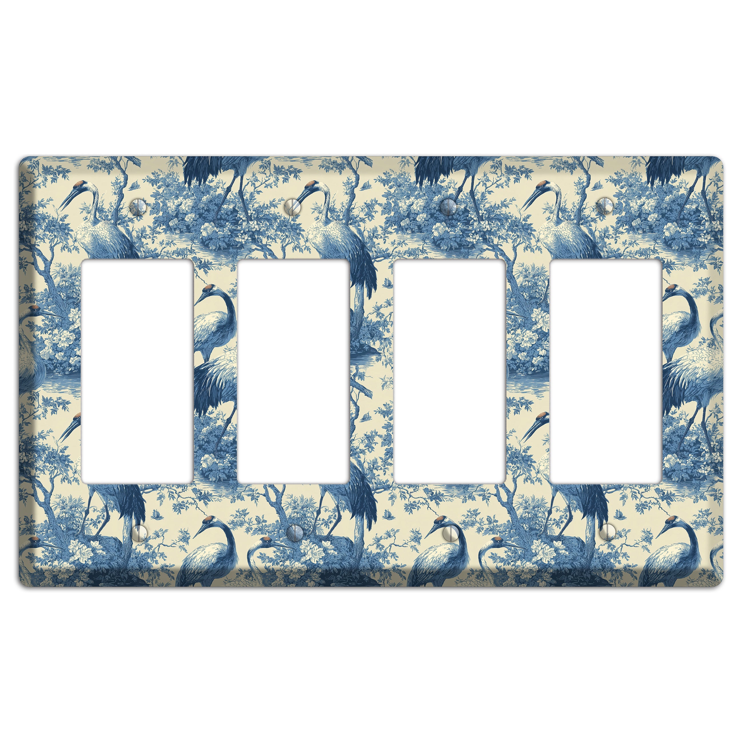 Cobalt Toile Vigil 4 Rocker Wallplate