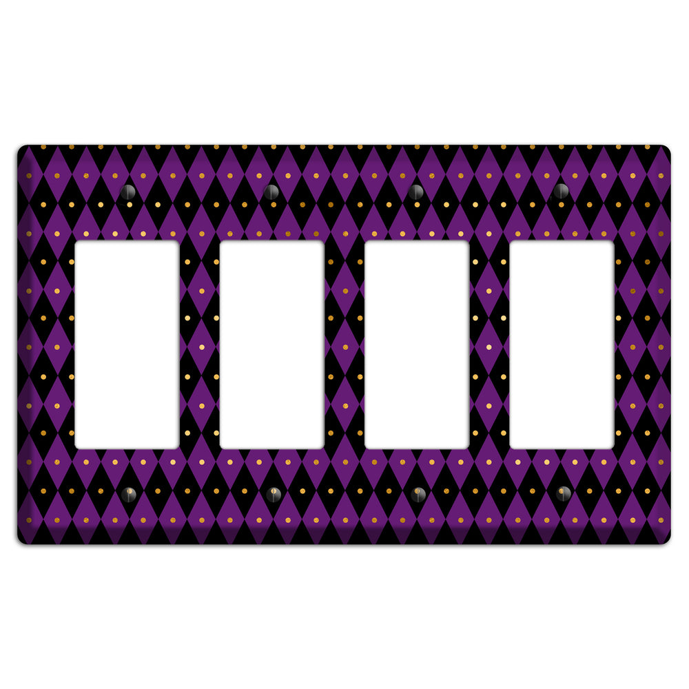 Royal Check: Violet 4 Rocker Wallplate