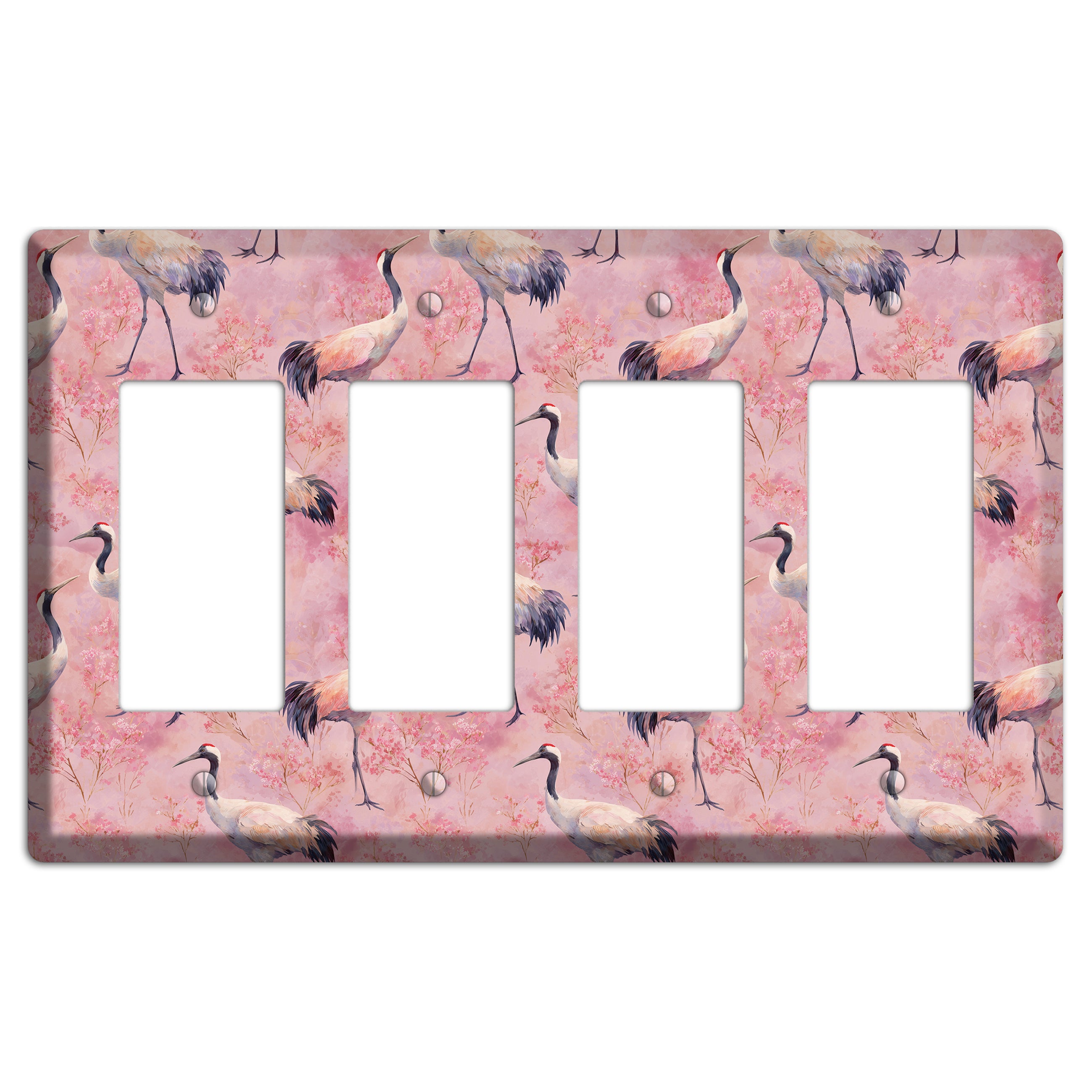 Blush Crane Reverie 4 Rocker Wallplate