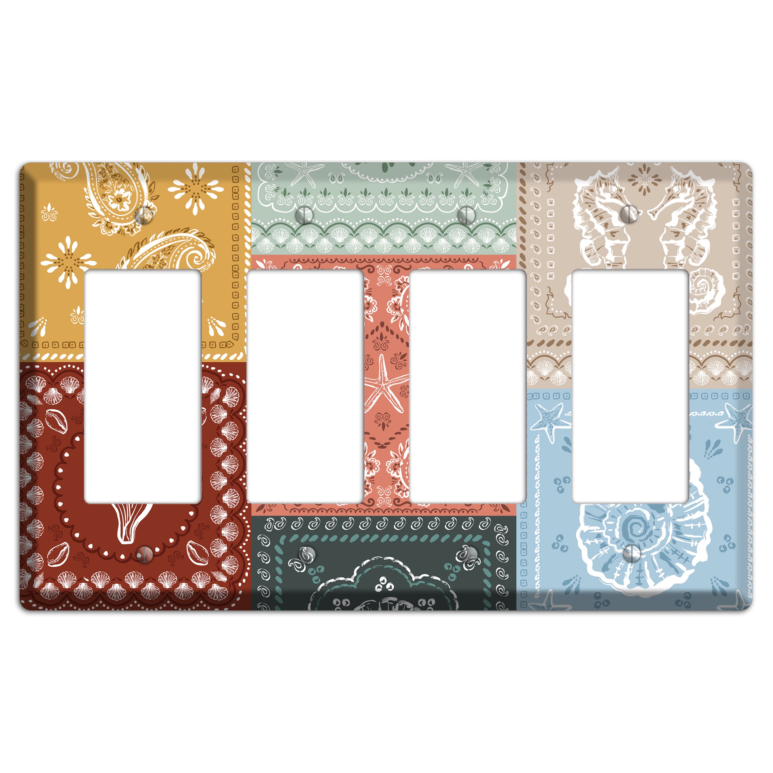 Patchwork Shore Reverie 4 Rocker Wallplate