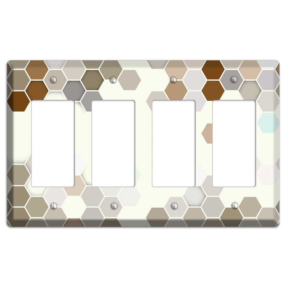 Earth-Toned Honeycomb Mosaic 4 Rocker Wallplate