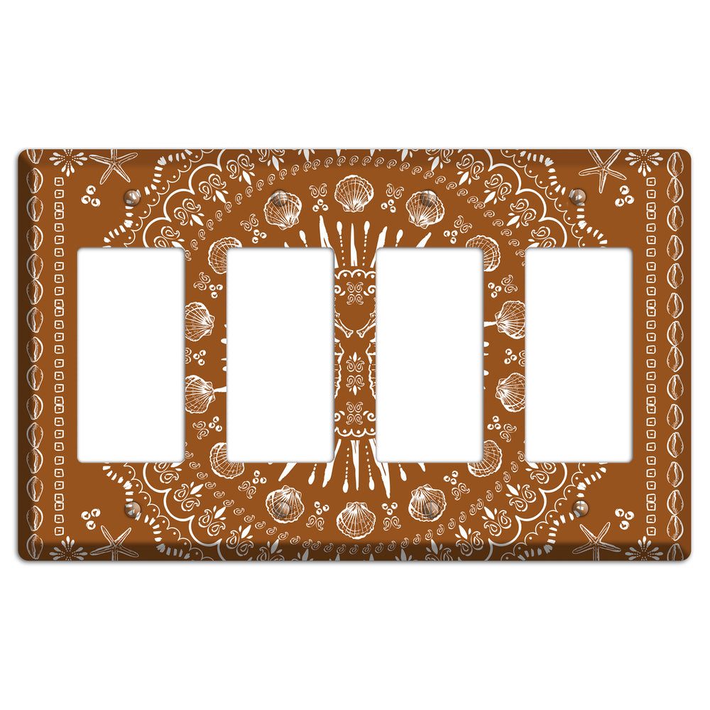 Russet Seahorse Mandala 4 Rocker Wallplate