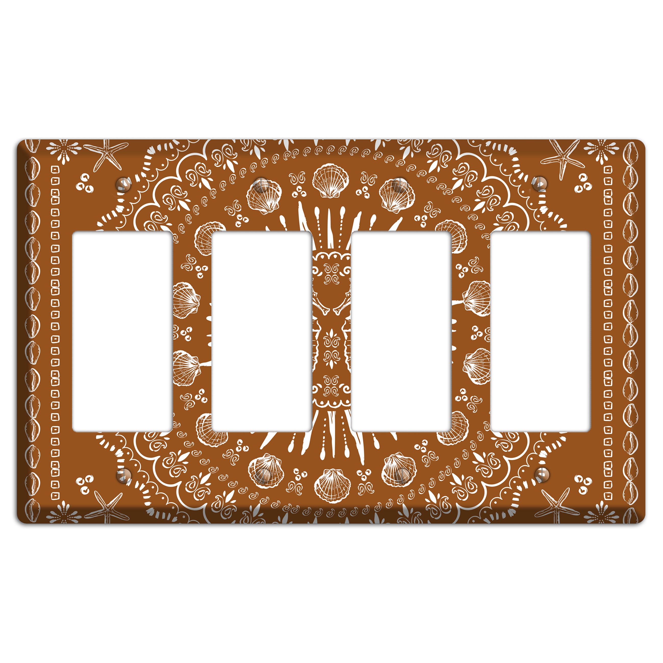 Russet Seahorse Mandala 4 Rocker Wallplate