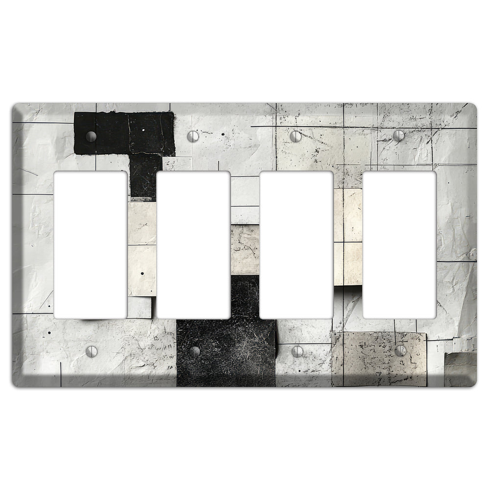 Torn Blueprint Collage 4 Rocker Wallplate