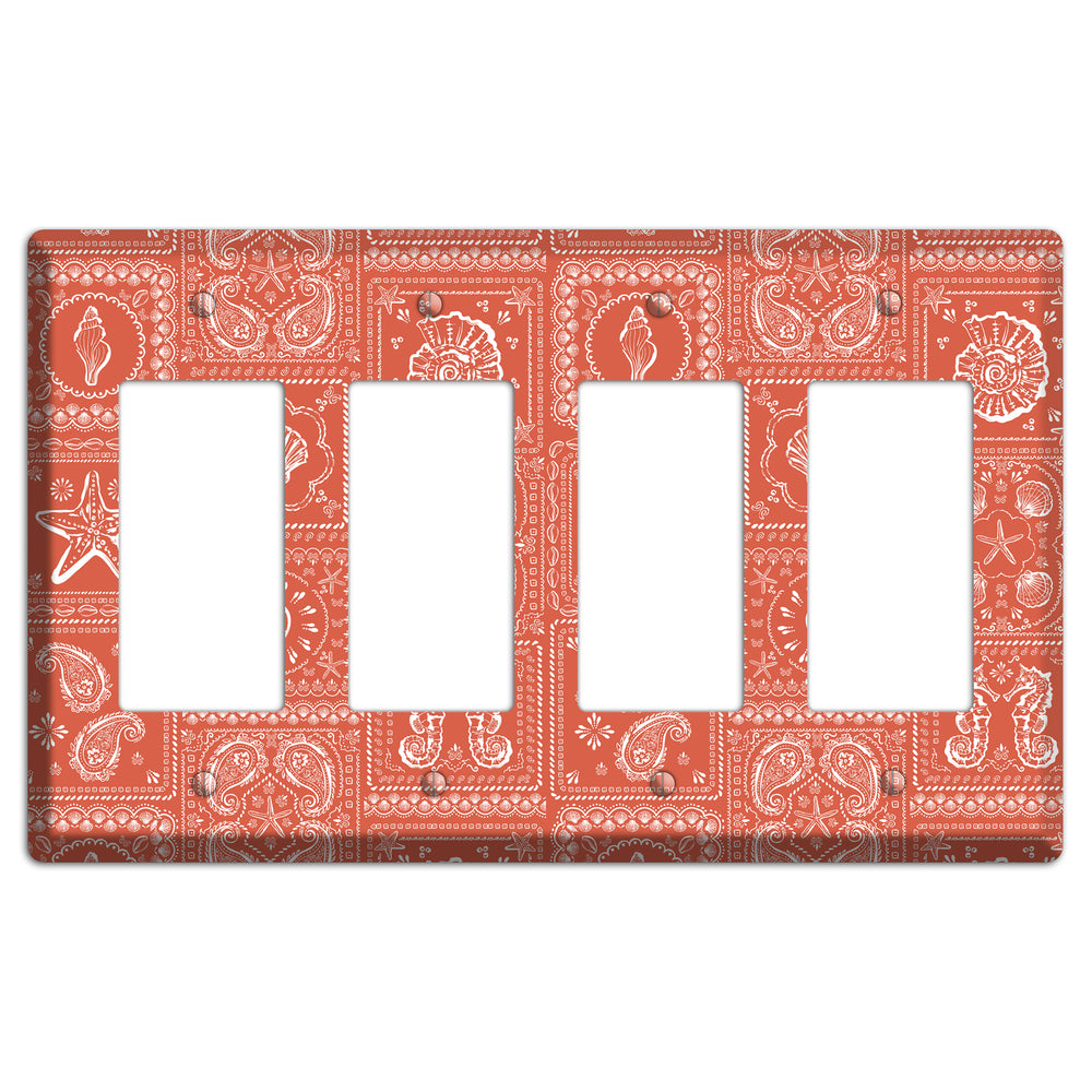 Terracotta Shell Patchwork 4 Rocker Wallplate