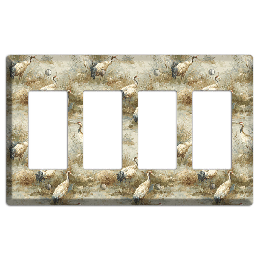 Marshland Crane Reverie 4 Rocker Wallplate