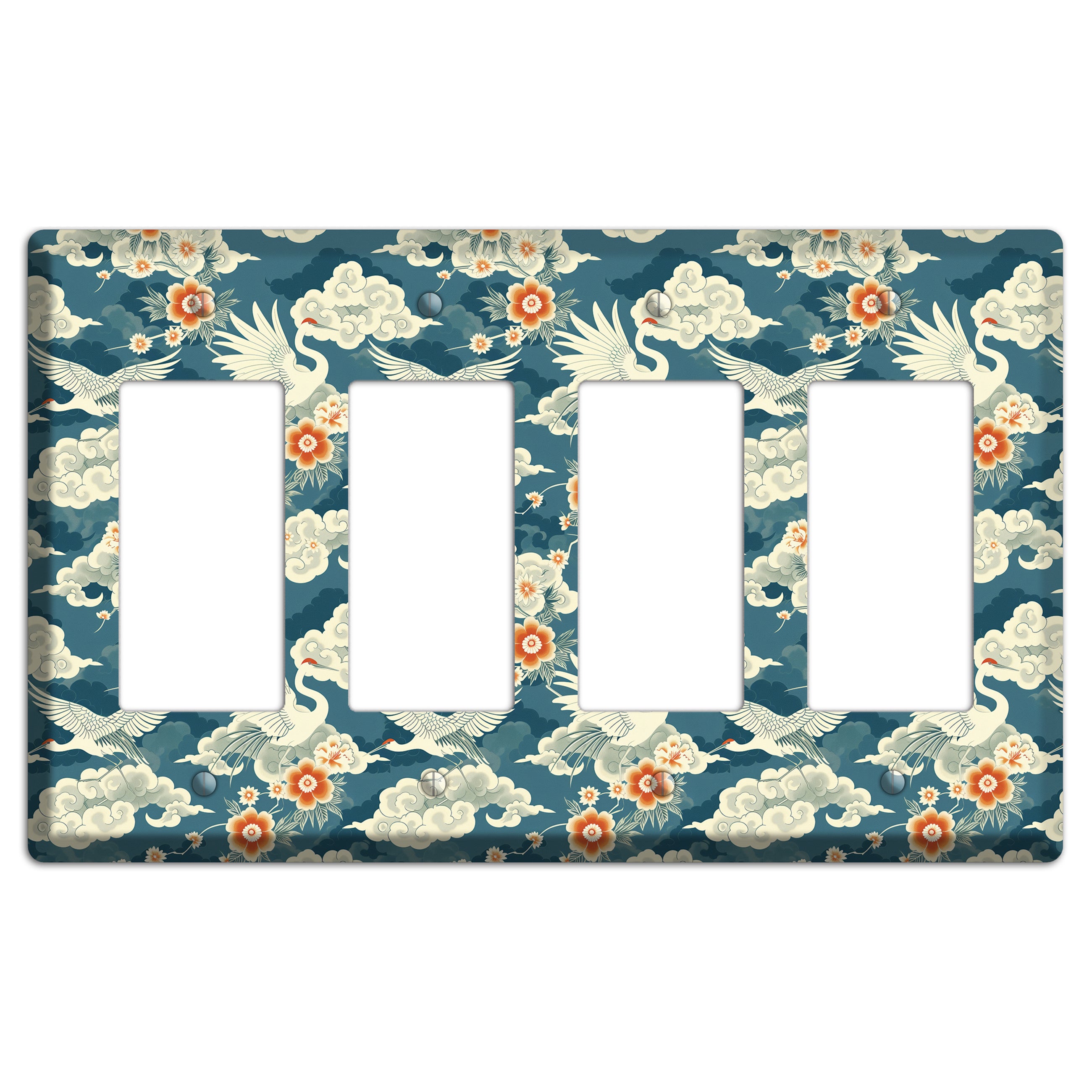 Teal Crane Ascendant 4 Rocker Wallplate