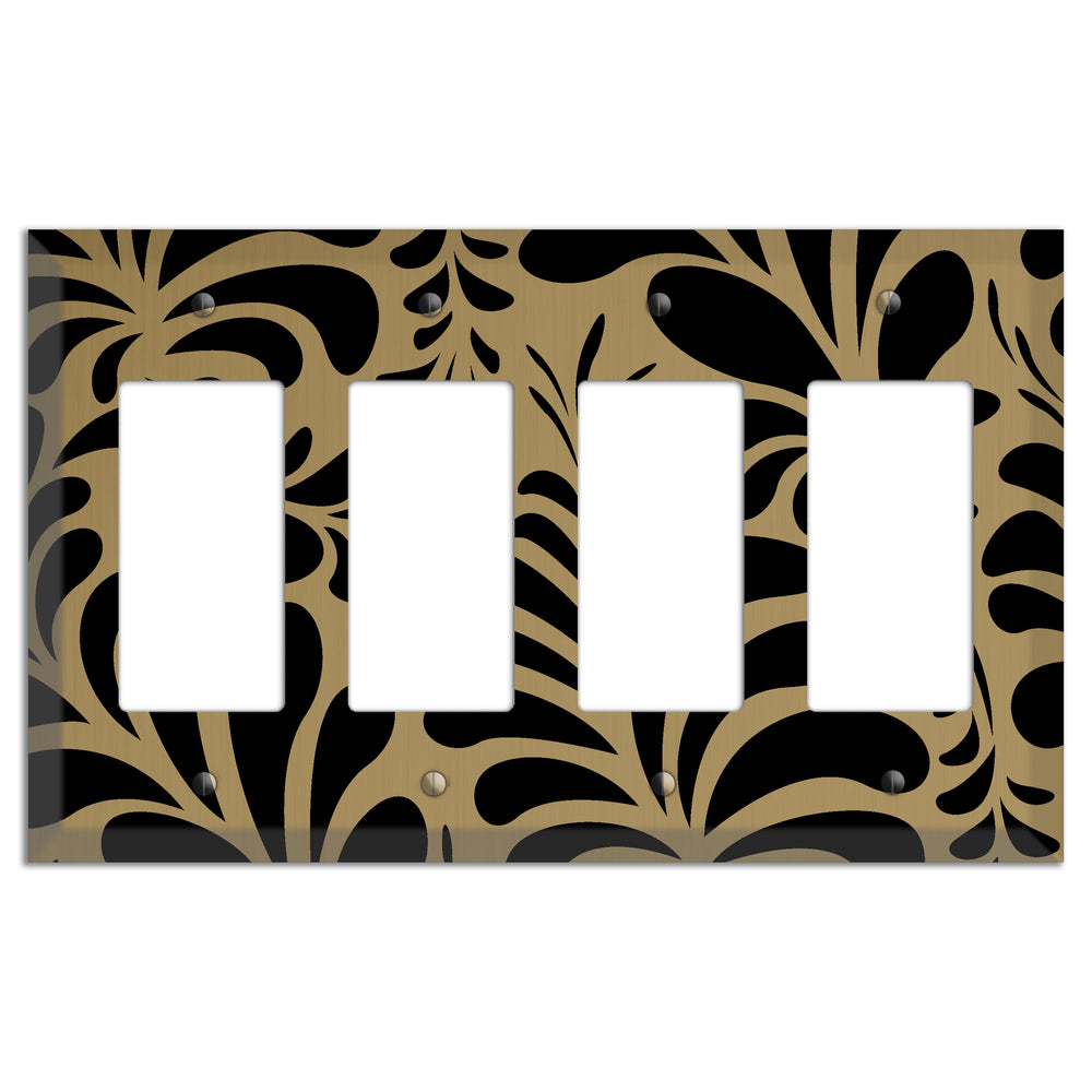 Tower Gold Jungle Fan 4 Rocker Wallplate
