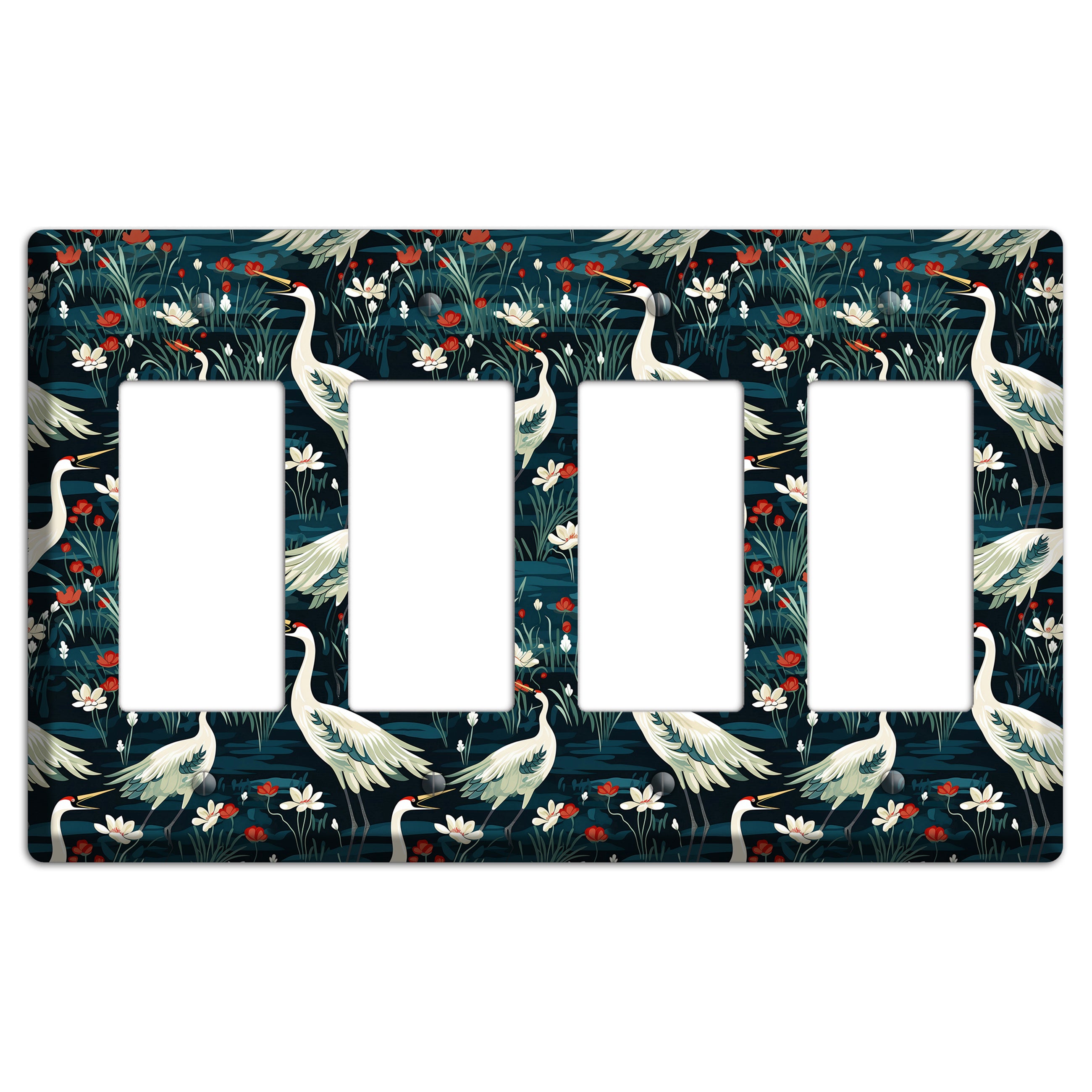 Midnight Lotus Marsh 4 Rocker Wallplate
